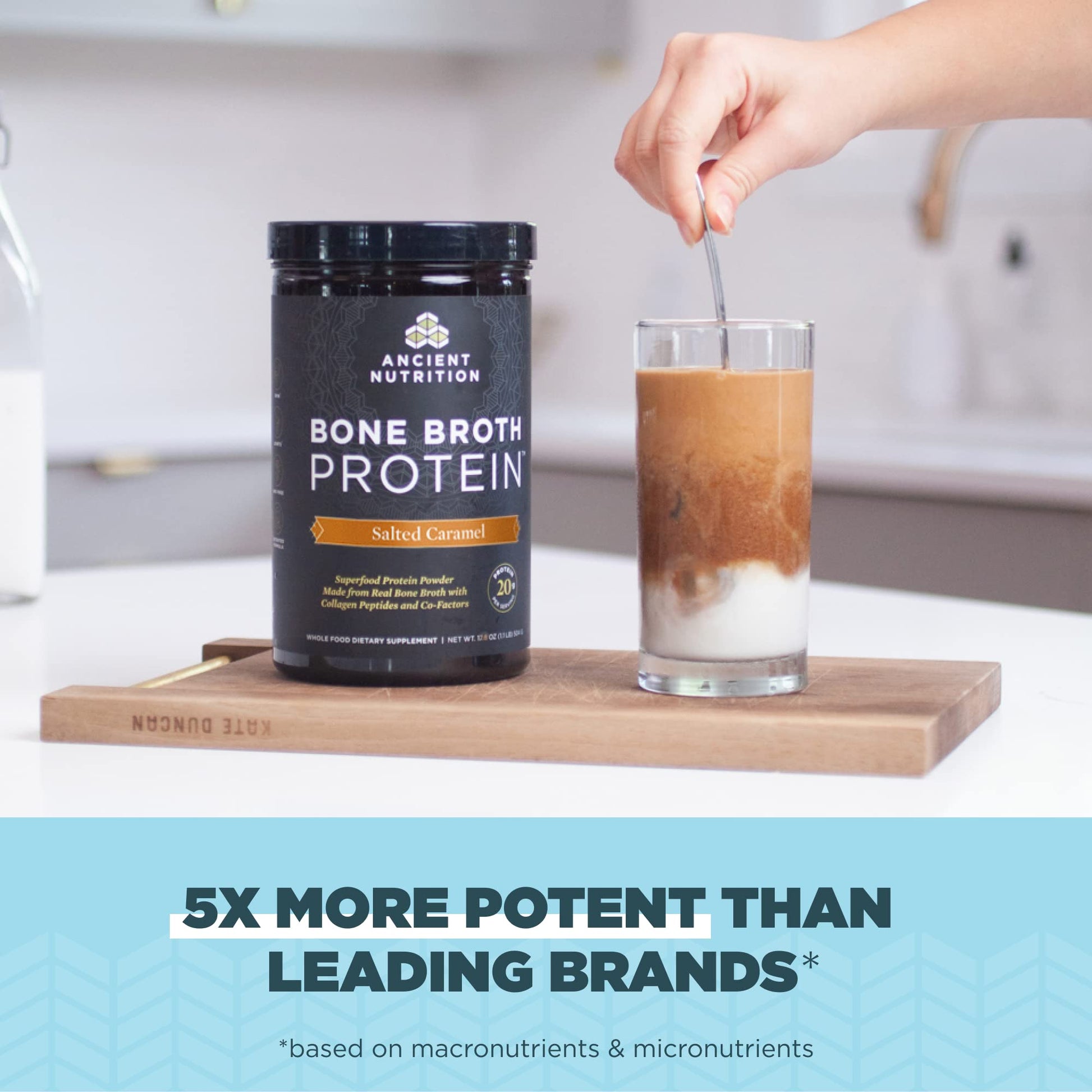 Ancient Nutrition Bone Broth Protein Powder, Salted Caramel, 19g Protein per Serving Ancient Nutrition