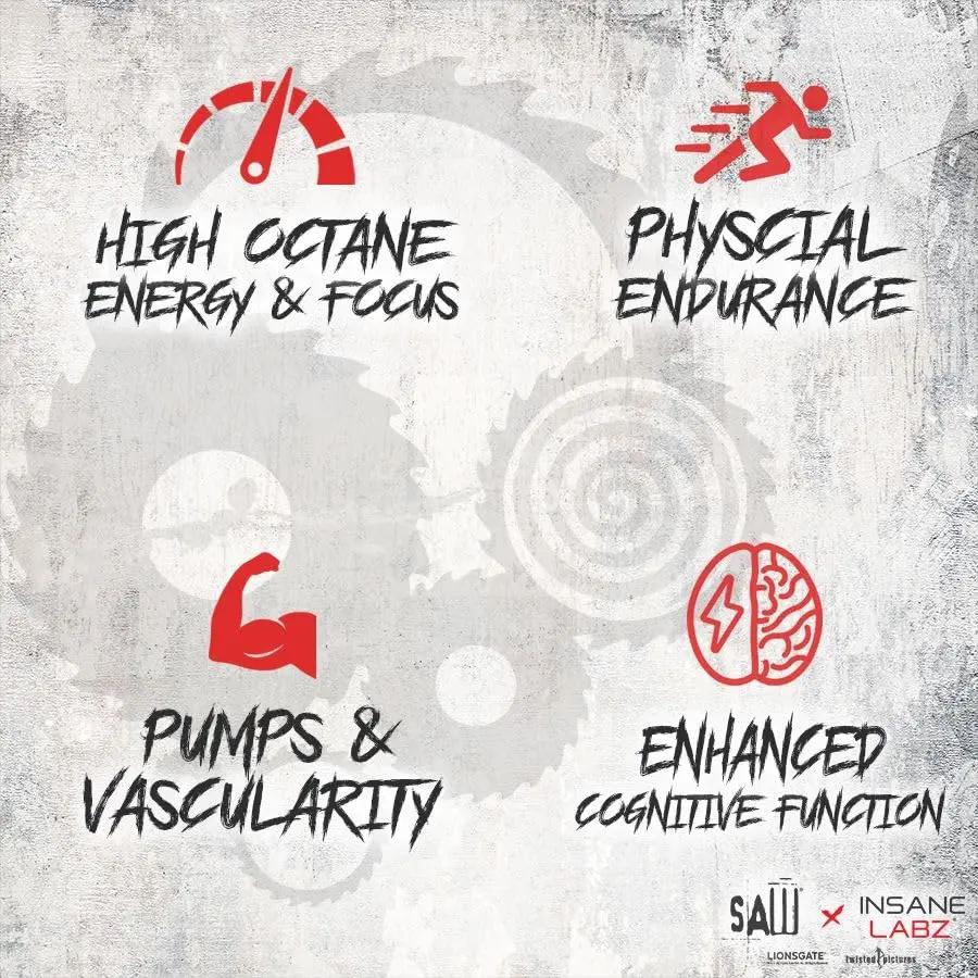 Insane Labz Saw® Bloodbath, Non-Stim Pump Pre Workout Powder with Nitrosigine­®, OxyGold­™, Agmatine Sulfate, L-Citrulline and Betainne Anhydrous, 40 Srvgs (Grape)