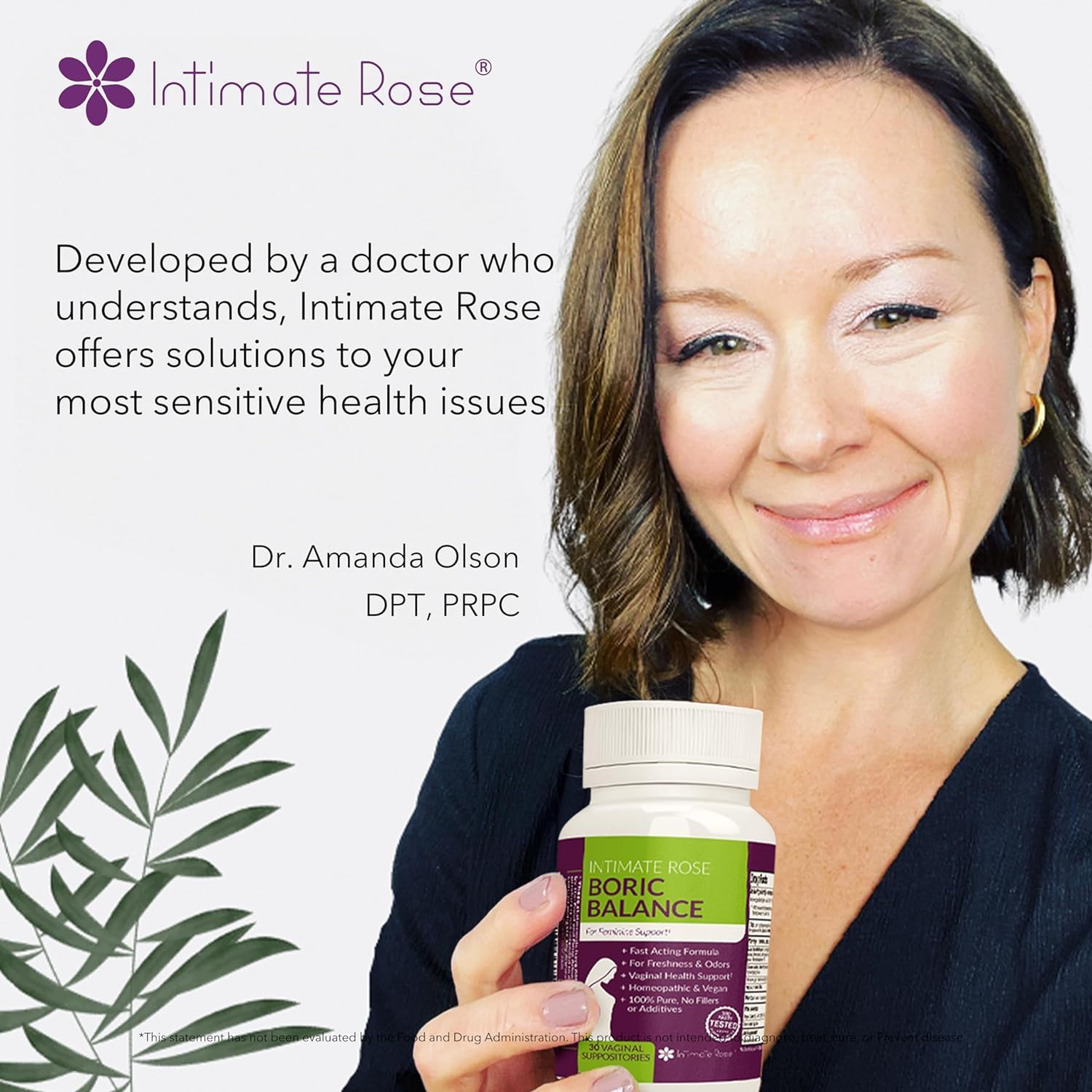 Intimate Rose Boric Acid Suppositories - Manages Odor - Promote pH Balance for Women Vaginal Intimate Rose