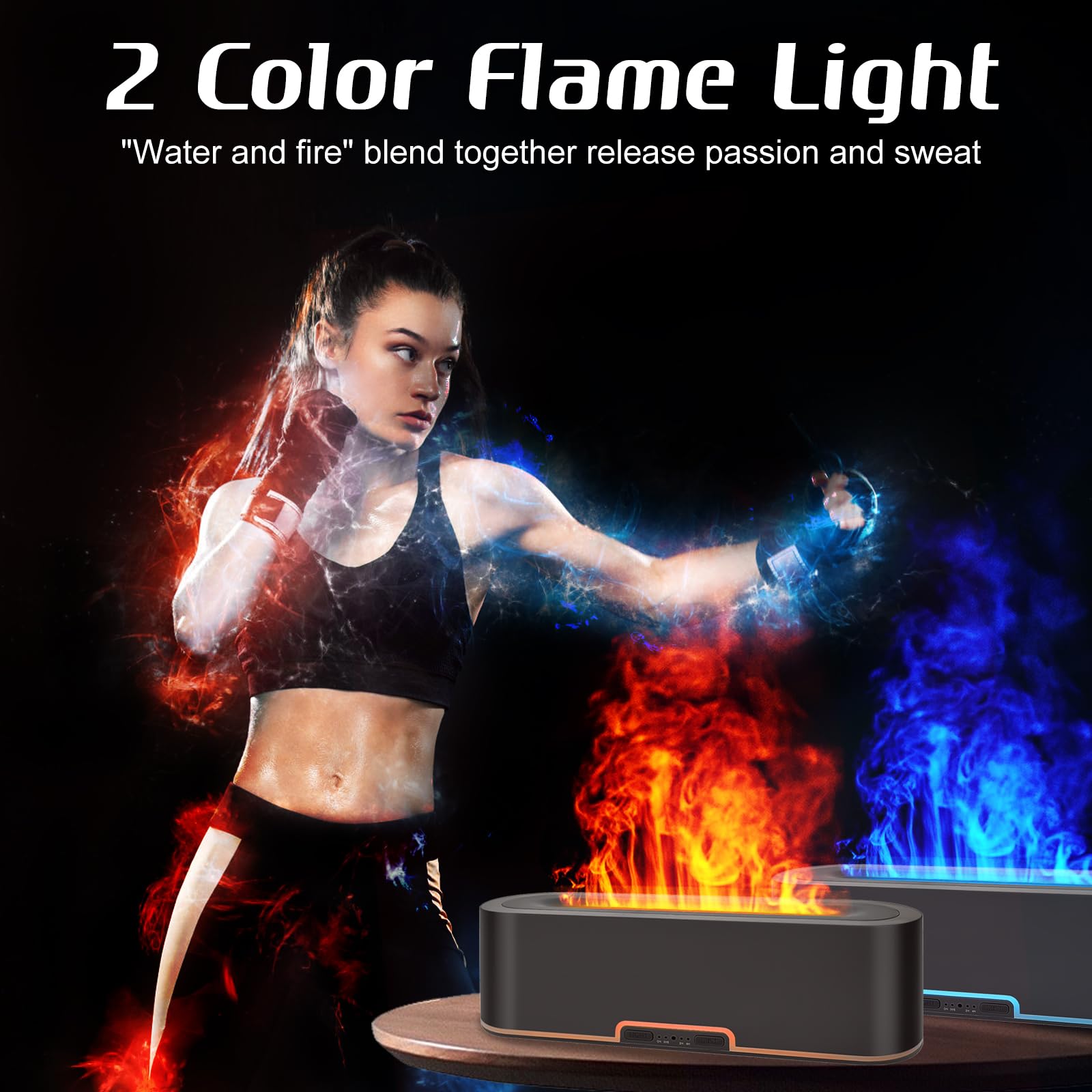 Jpord Flame Fire Essential Oil Diffuser,200ml Aromatherapy Diffuser,Fire Cool Mist Scent Diffuser Jpord