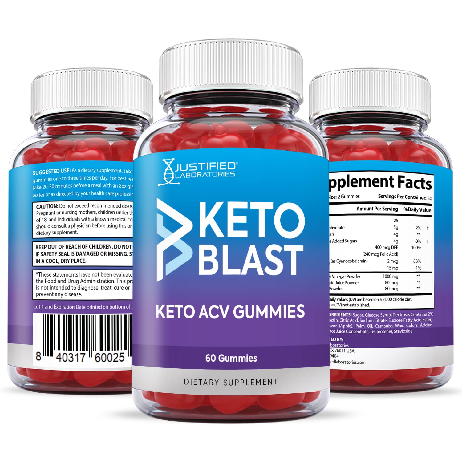 Justified Laboratories Keto Blast Gummies 1000MG ACV with Pomegranate Juice Beet Root Justified Laboratories