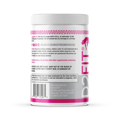 D2Fit (by Jessica Bass Women’s Pre Workout Multi Collagen (2.5g) + Biotin (150mcg) - Supports Healthy Hair, Skin & Nails, Supports Increased Energy, Focus & Endurance - Strawberry/Peach 9.31 oz(264g)