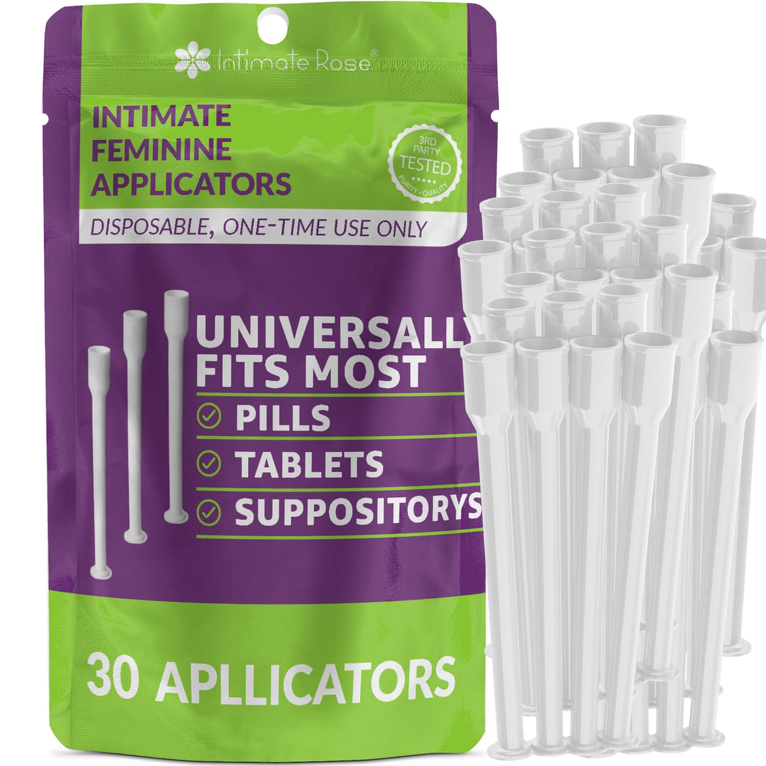 Intimate Rose Save 10% on Boric Acid Vaginal Suppositories - 30 Count (600mg) + 30 Applicators 