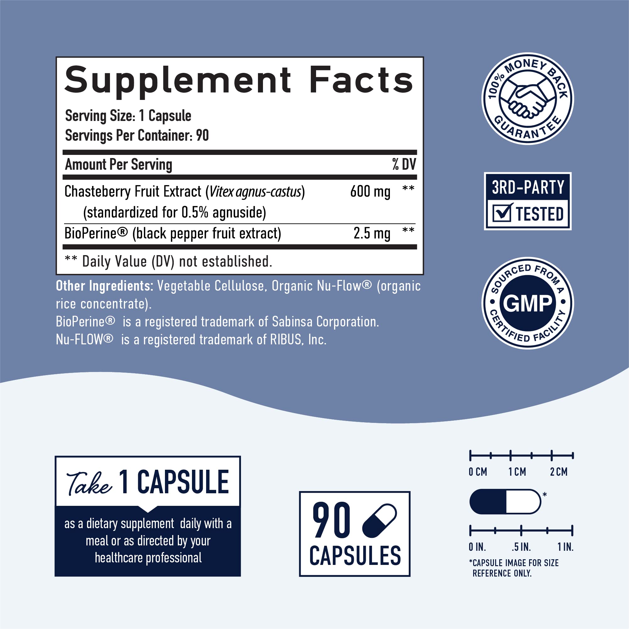 Vitex Chasteberry Supplement 600mg | Agnus Castus for Women's Hormone Balance, Menopause SMNutrition