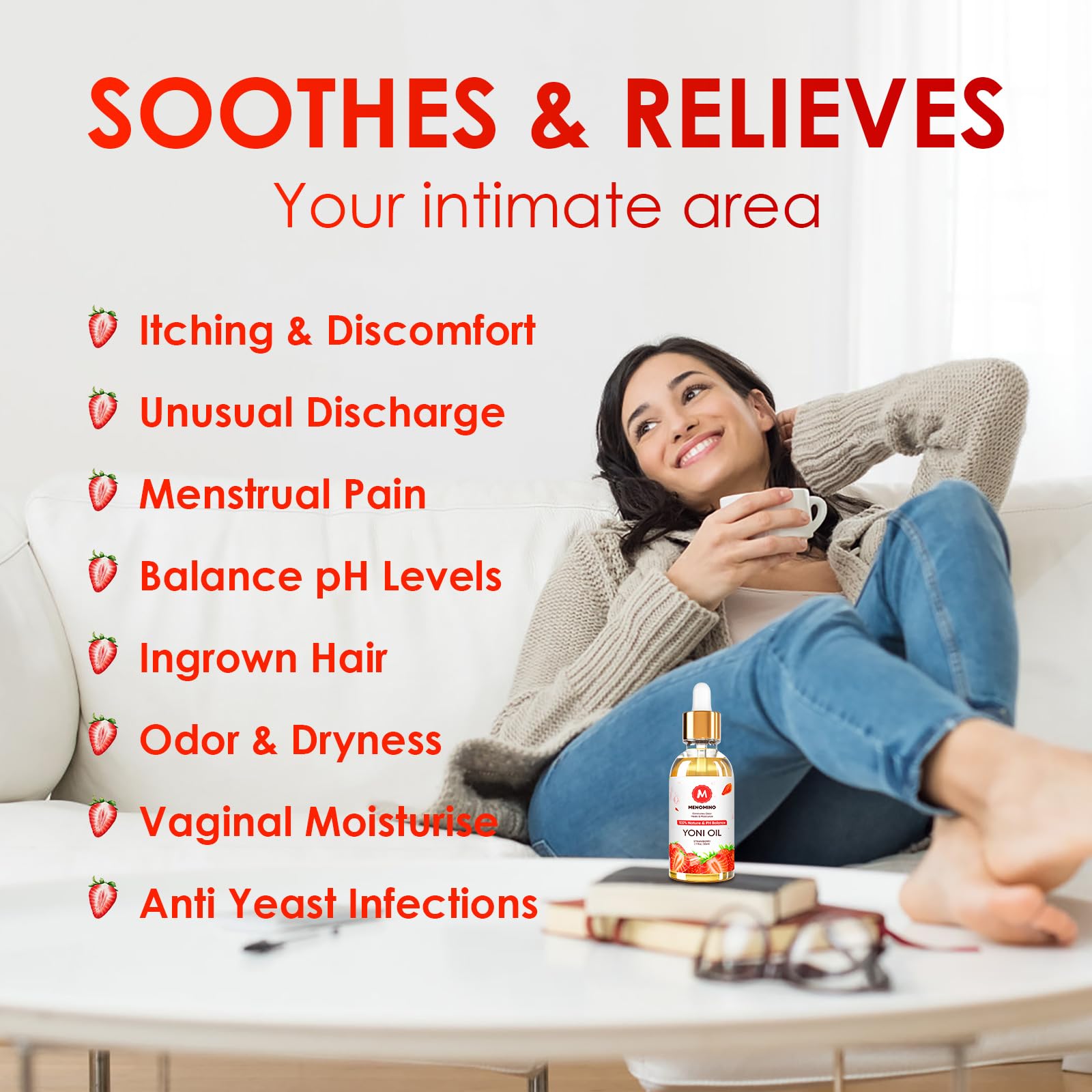 2 Pack Yoni Oil Feminine Oil for Women pH Balance - Feminine Deodorant - Vaginal Moisturizer - Eliminates Odor MENOMINO