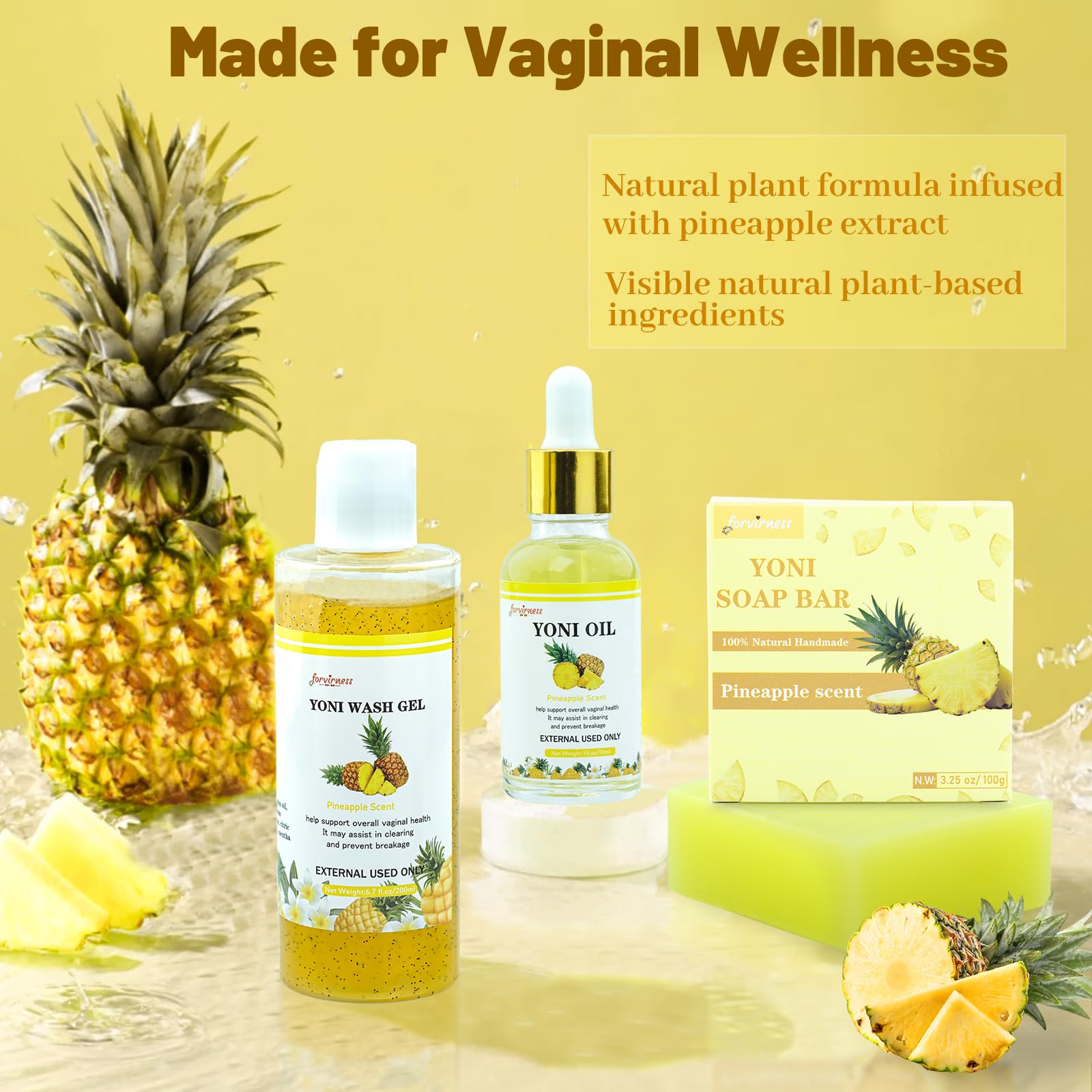 Yoni Wash Yoni Oil Yoni Bar Soap, Women ph Balance, Feminine Wash for Women Remove Odor Moisturizing forvirness