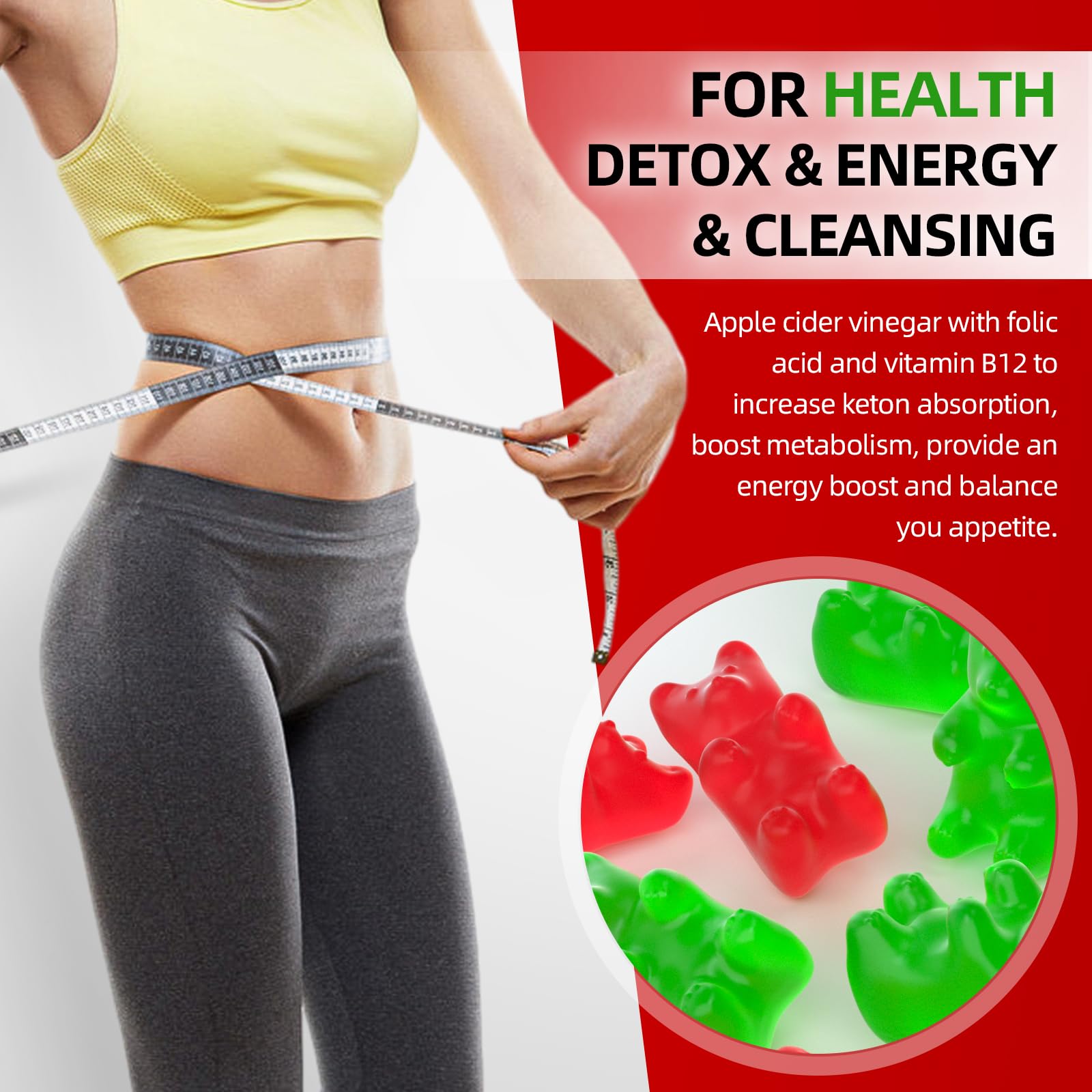 Keto ACV Gummies Advanced Weight Loss, 1000MG Apple Cider Vinegar Gummies Supple GrnLife