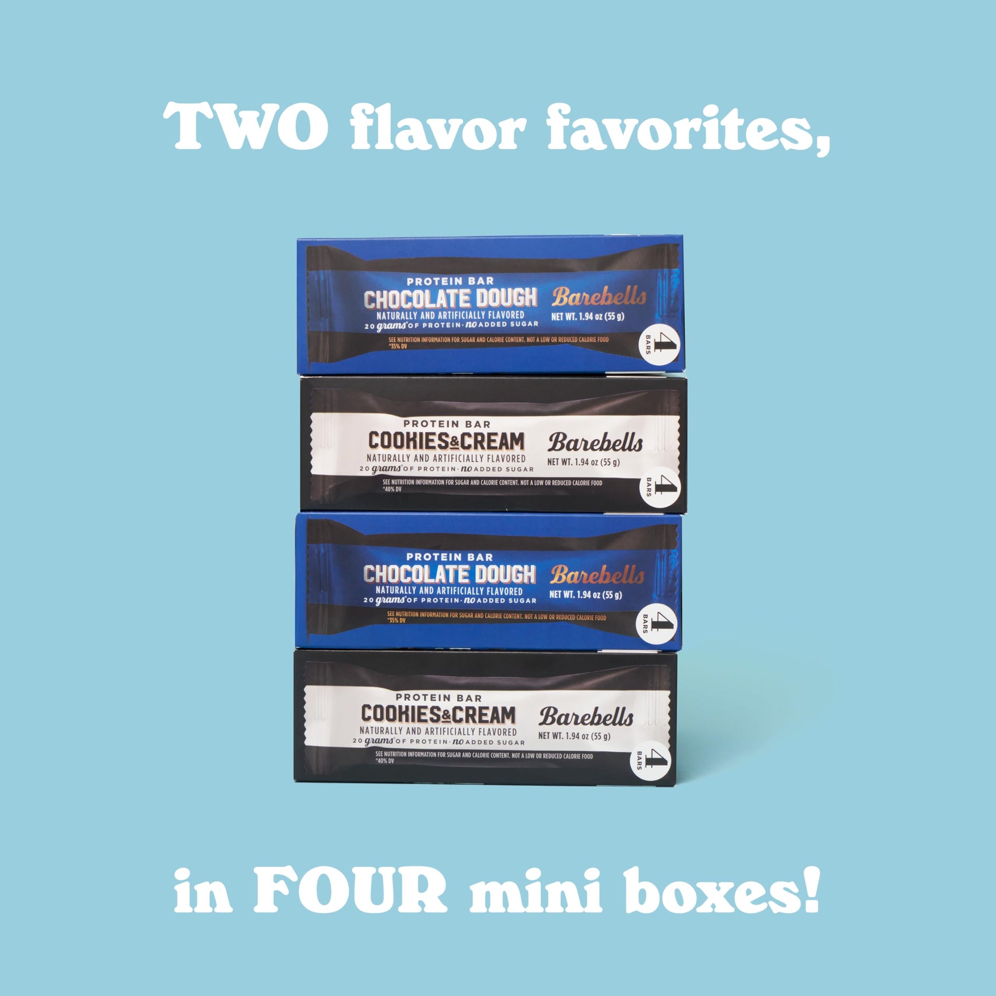 BAREBELLS Protein Bars Variety Value Pack - 16 Count, 1.9oz Bars - Protein Snacks BAREBELLS