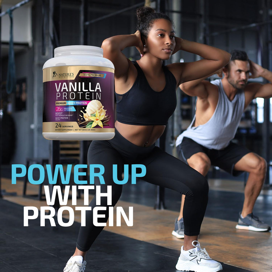 Whey Protein Powder 26g - Vanilla Ice Cream Whey Isolate Protein for Muscle Growth 