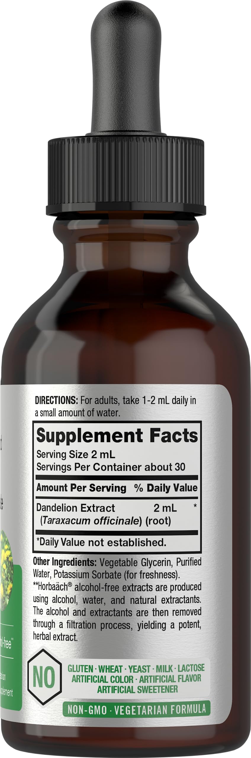 Dandelion Root Extract | 2 fl oz | Super Concentrated | Alcohol Free Liquid Tincture Horbäach