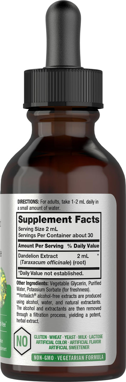 Dandelion Root Extract | 2 fl oz | Super Concentrated | Alcohol Free Liquid Tincture Horbäach