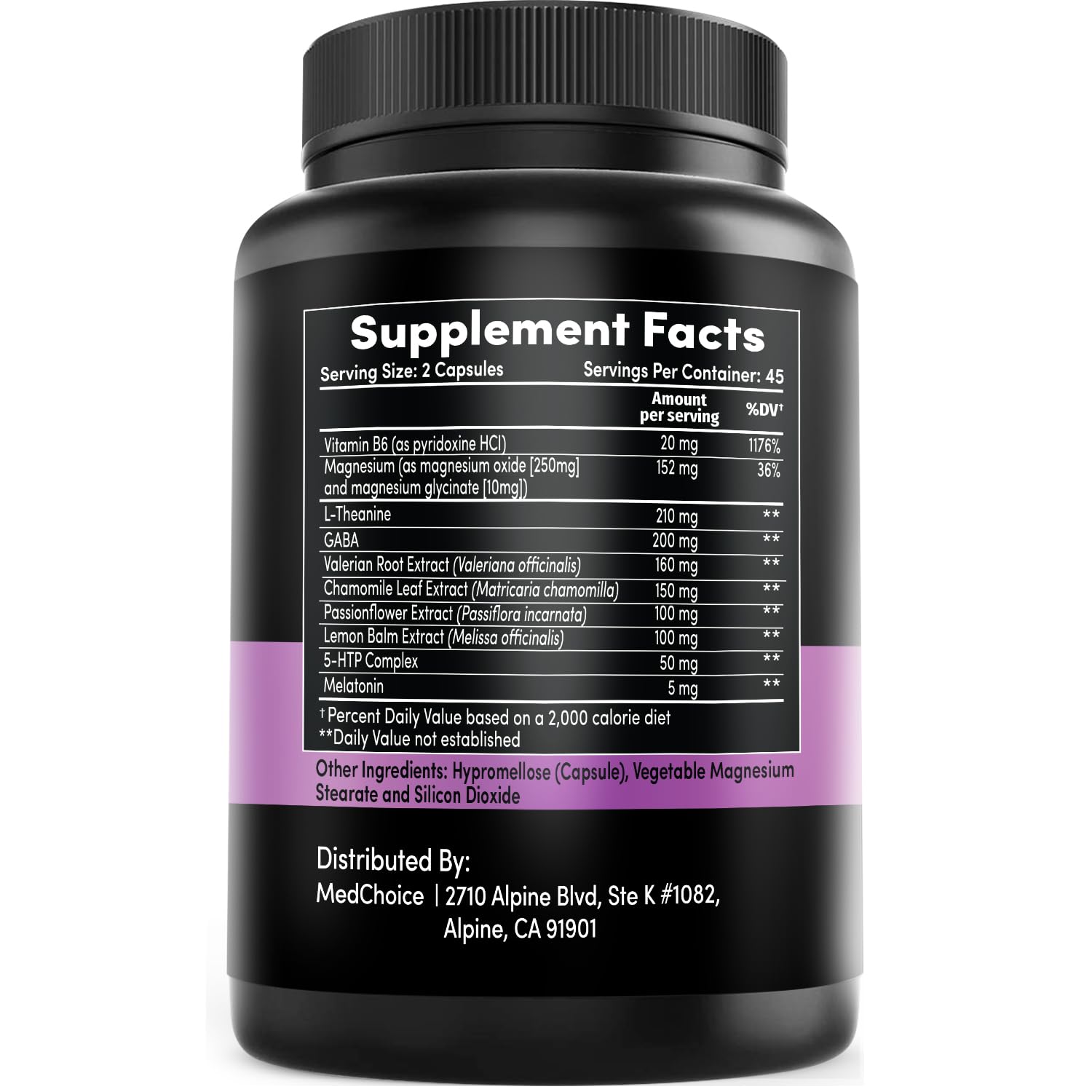 10-in-1 Melatonin Capsules - Melatonin 5mg Natural Sleep Aid for Adults MEDCHOICE