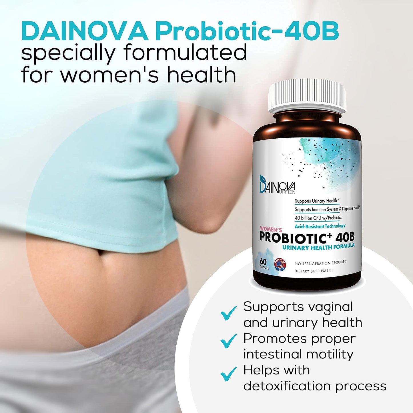 Dainova Nutrition D Mannose Capsules and Probiotics for Women Bundle I Urinary Tract