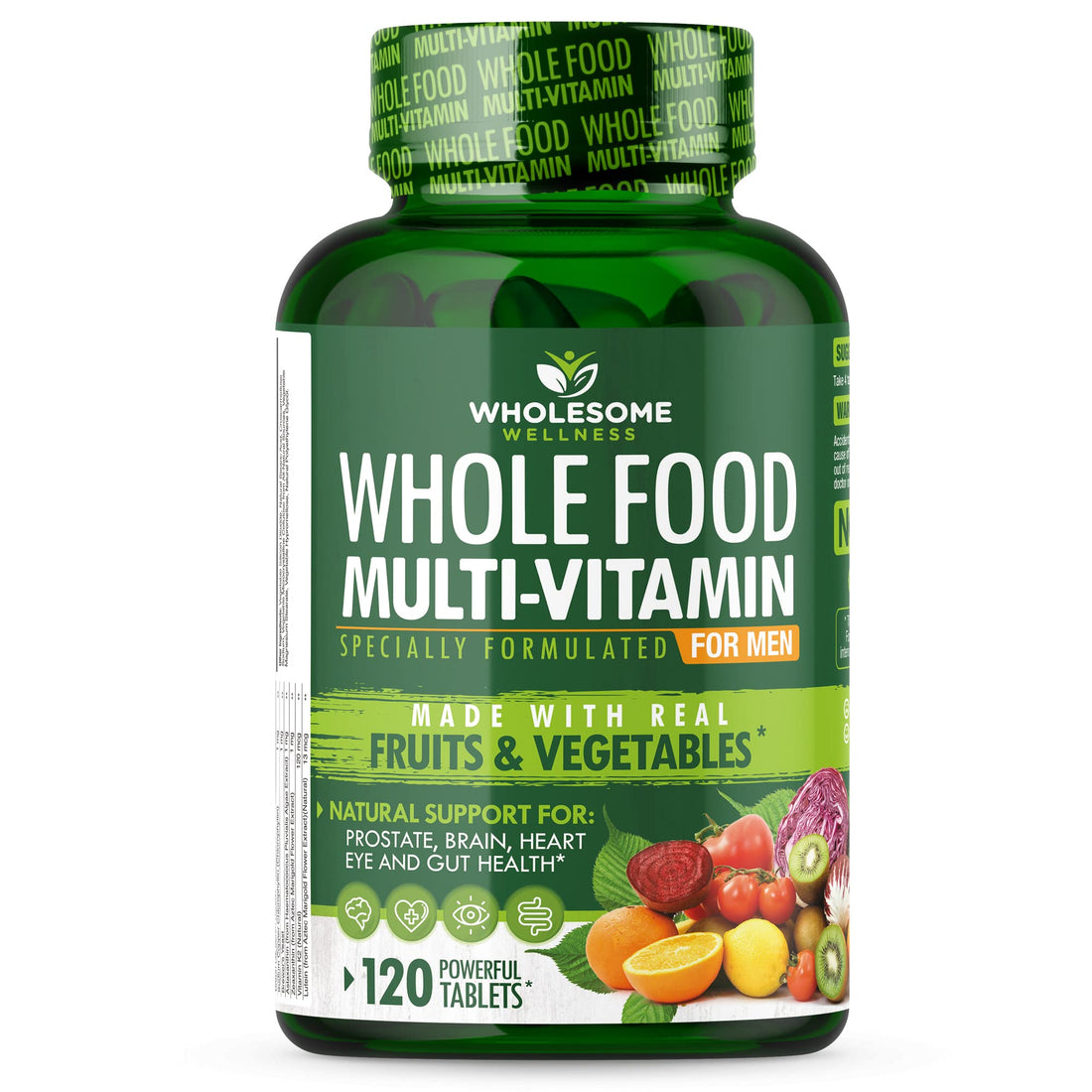 Whole Food Multivitamin for Men - Natural Multi Vitamins, Minerals, Organic Extracts