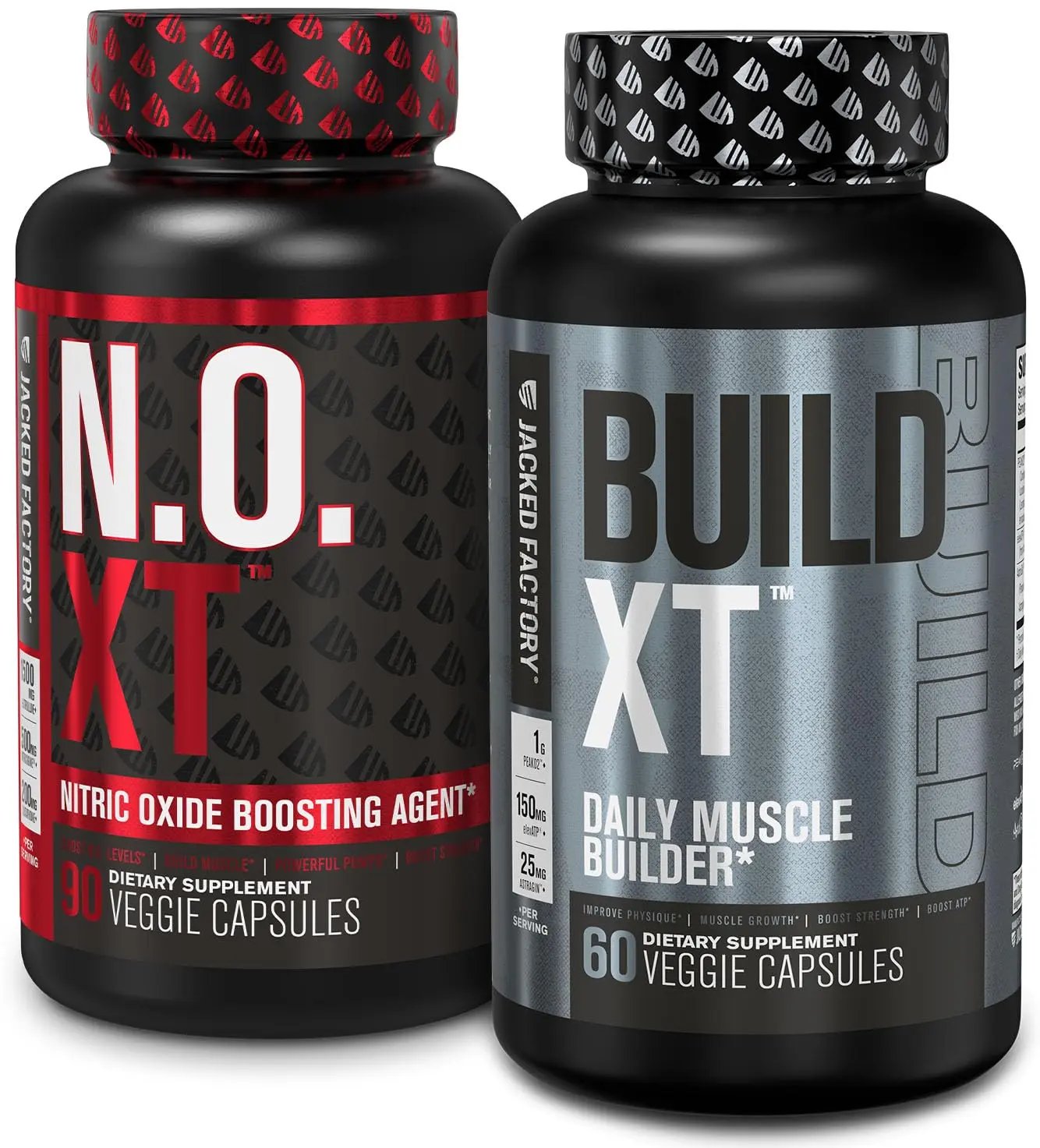 Jacked Factory Muscle Builder Supplement Stack - Build-XT Muscle Builder & N.O. XT Nitric