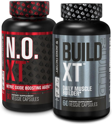 Jacked Factory Muscle Builder Supplement Stack - Build-XT Muscle Builder & N.O. XT Nitric