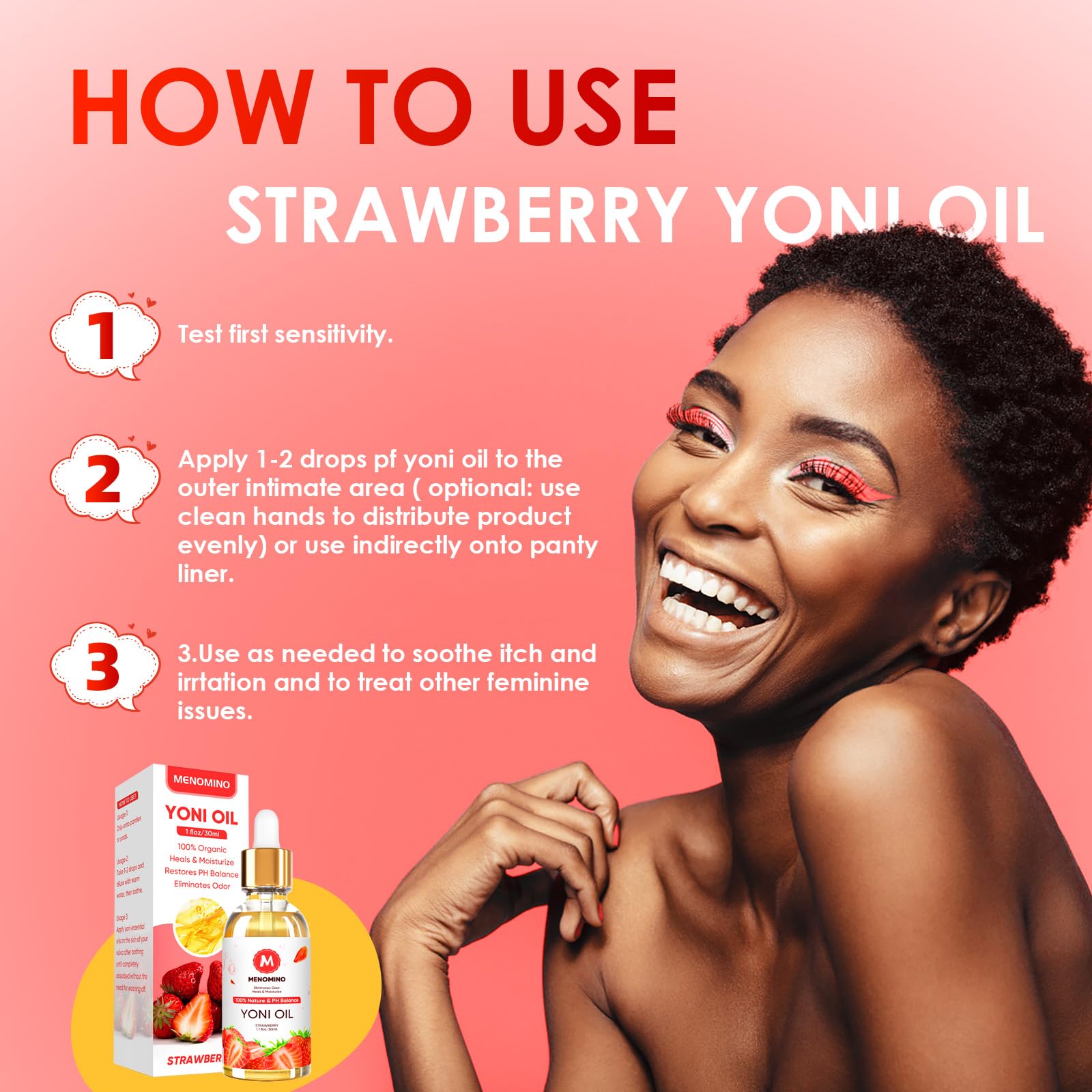 2 Pack Yoni Oil Feminine Oil for Women pH Balance - Feminine Deodorant - Vaginal Moisturizer - Eliminates Odor MENOMINO