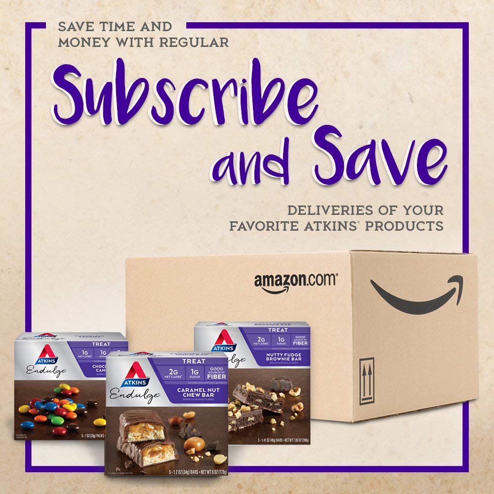 Atkins Peanut Caramel Cluster Bar, Dessert Favorite, High in Fiber, 3g Net Carb, 1g Sugar Atkins