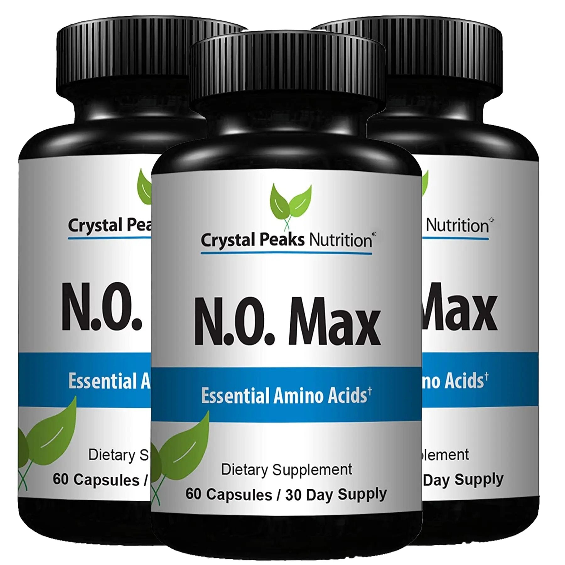 CRYSTAL PEAKS NUTRITION N.O. Max Nitric Oxide Supplement - L Arginine, Citrulline Malate, AAKG, Beta Alanine pre-Workout Performance Amino acids - 60 Capsules
