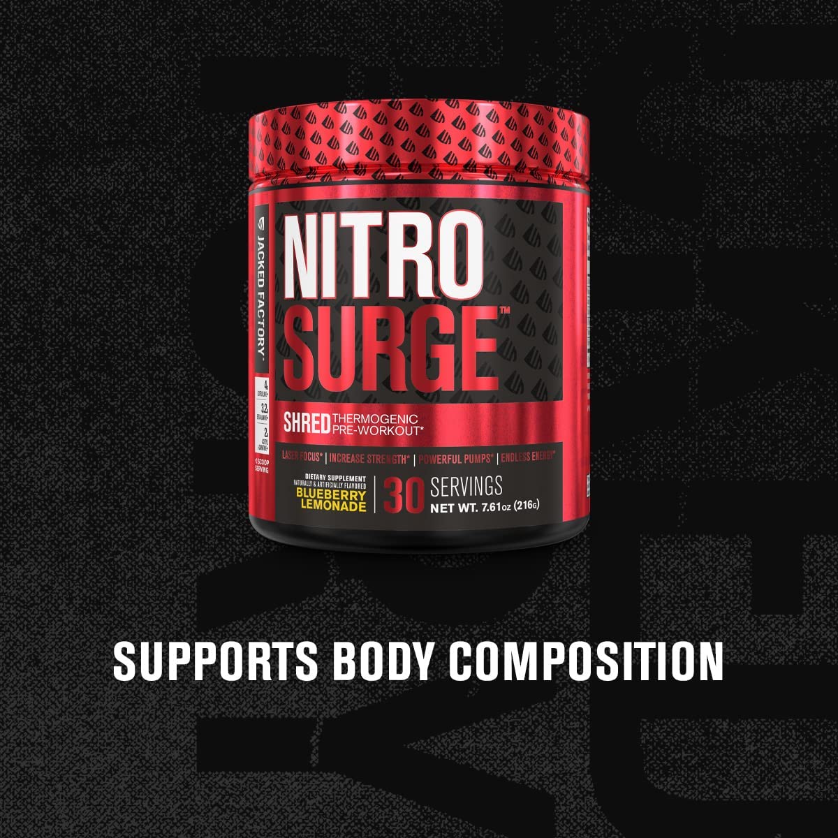Jacked Factory NITROSURGE Shred Pre Workout Supplement - Energy Jacked Factory