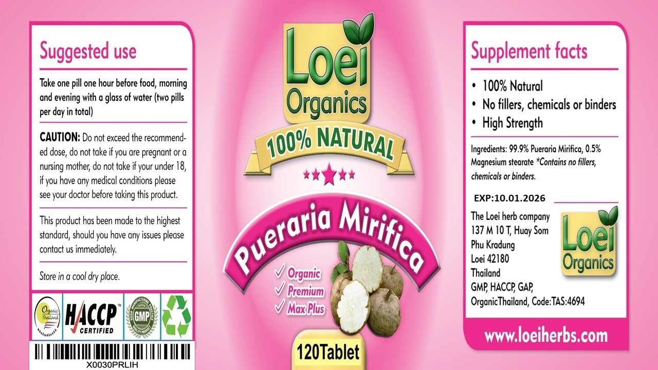 120 Potent Pueraria Mirifica Herbal FEMINIZER Pills Female Breast Enlargement Ladyboy My Store