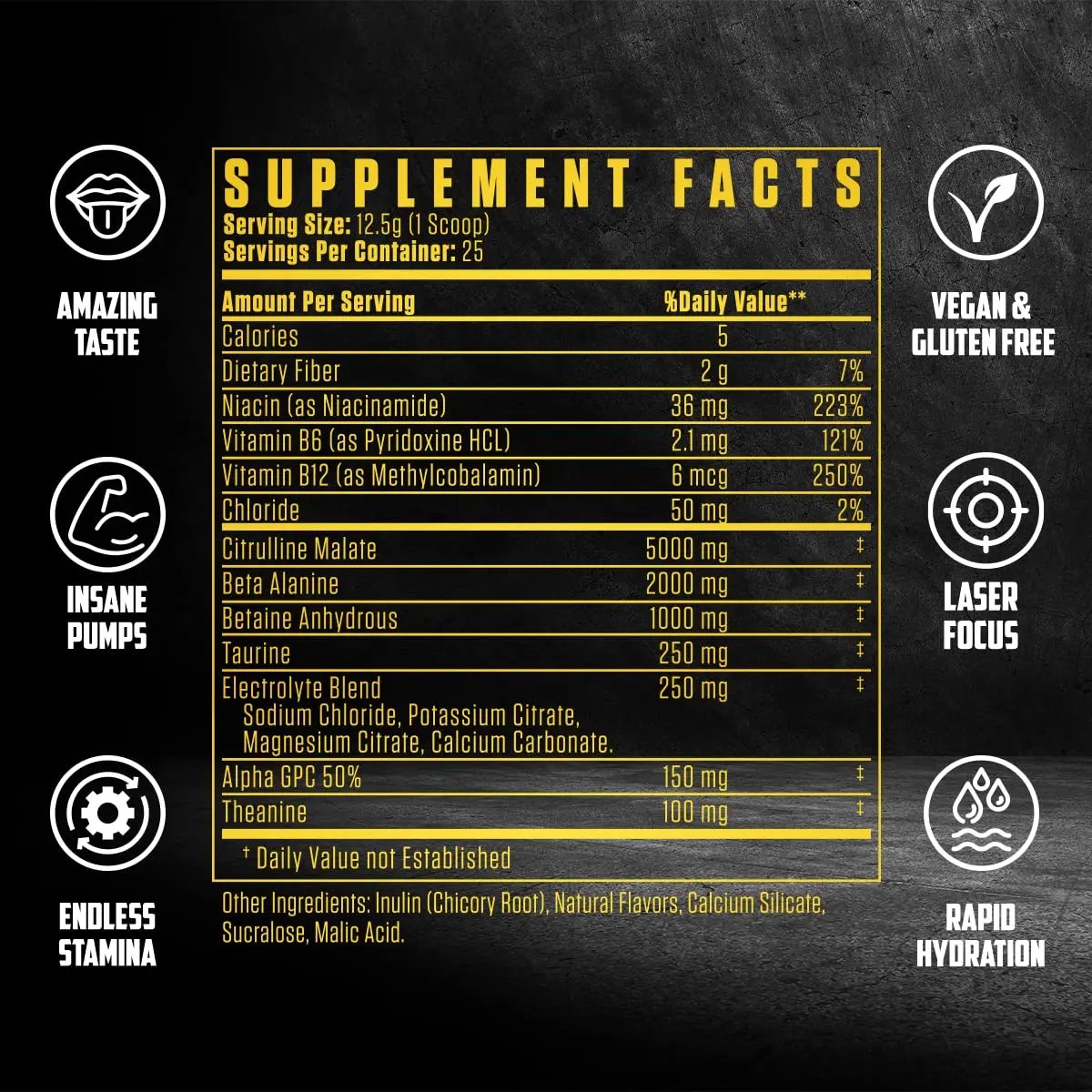 HydraPump | #1 New Stim Free Pre Workout Powder w/ Nitric Oxide Booster, Electrolytes EPN Supplements