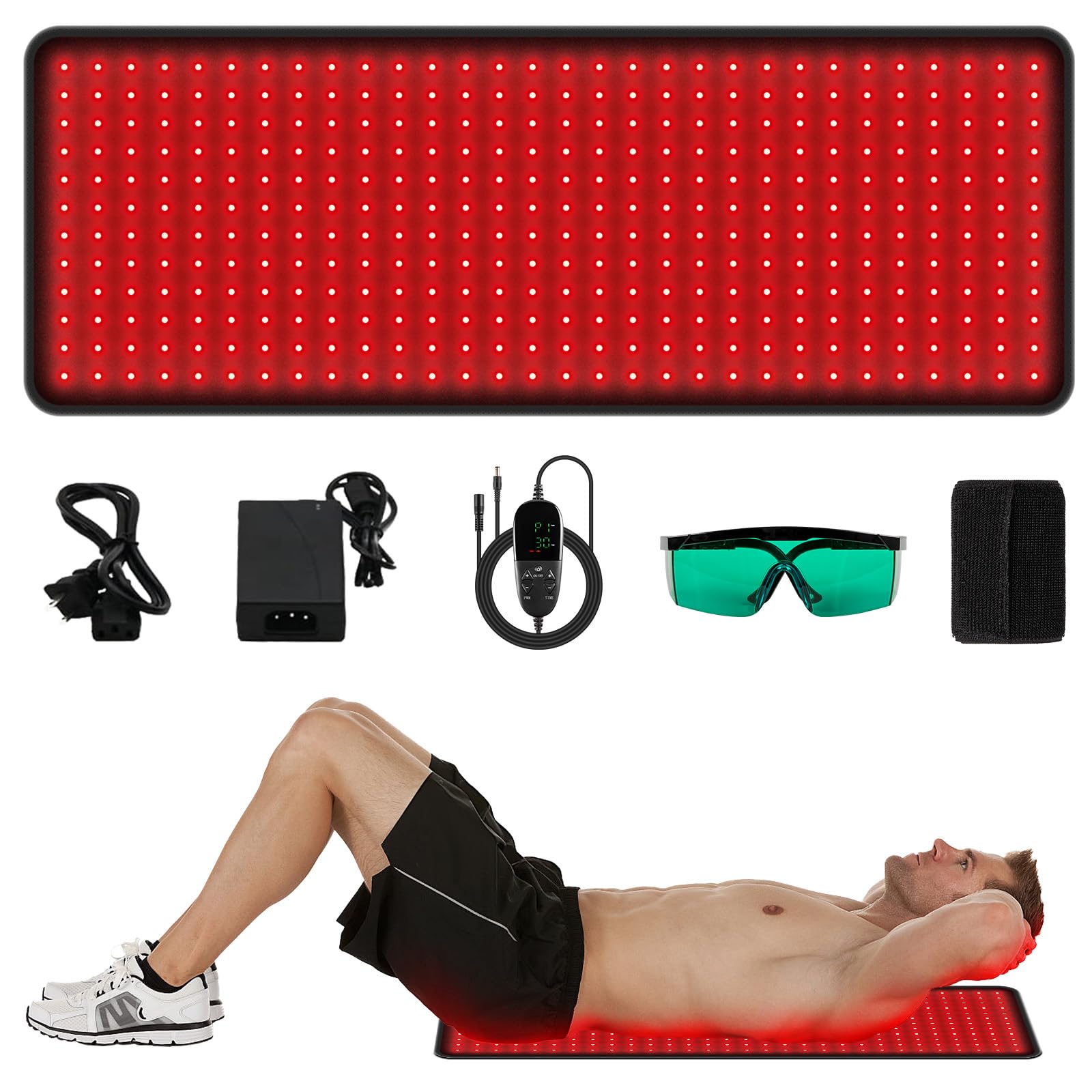 LED Red Light Therapy Pad Upgraded Large Size 660nm Red Light and 850nm Near Infrared Light