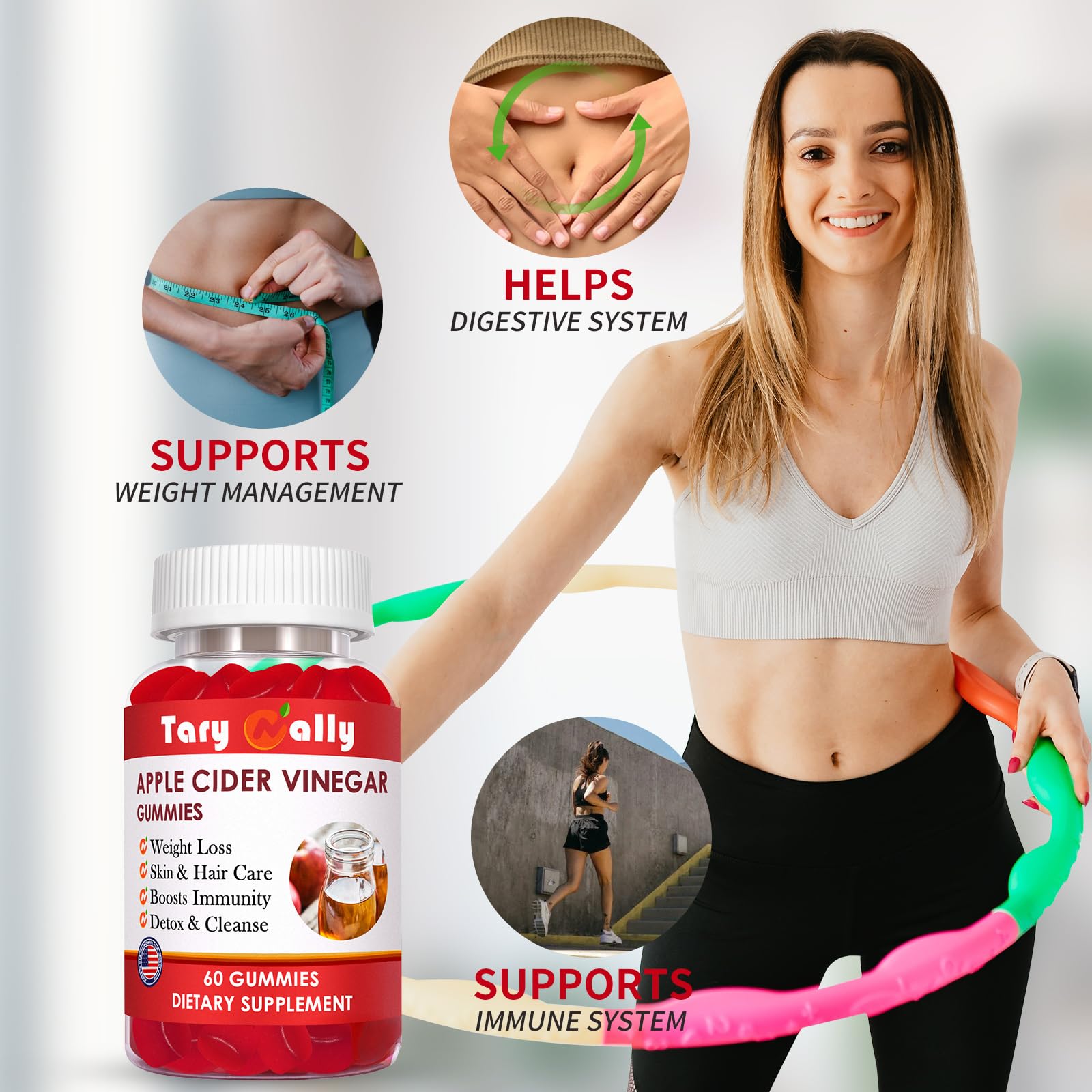 Apple Cider Vinegar Gummies Keto ACV Gummies for Weight Loss and Belly Fat Tary Nally