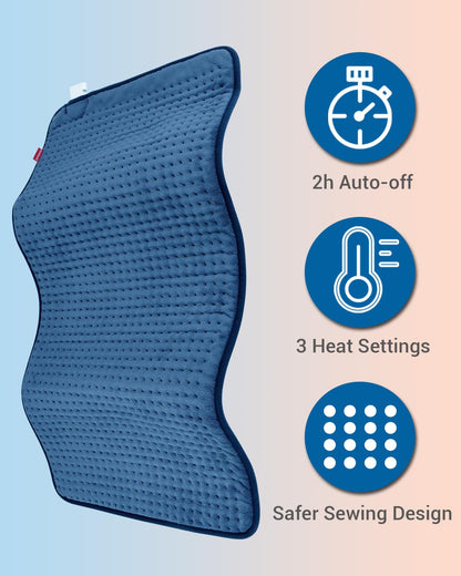 Comfytemp Heating Pad for Back Pain Relief - FSA HSA Eligible Extra Large Heating Pad XXL