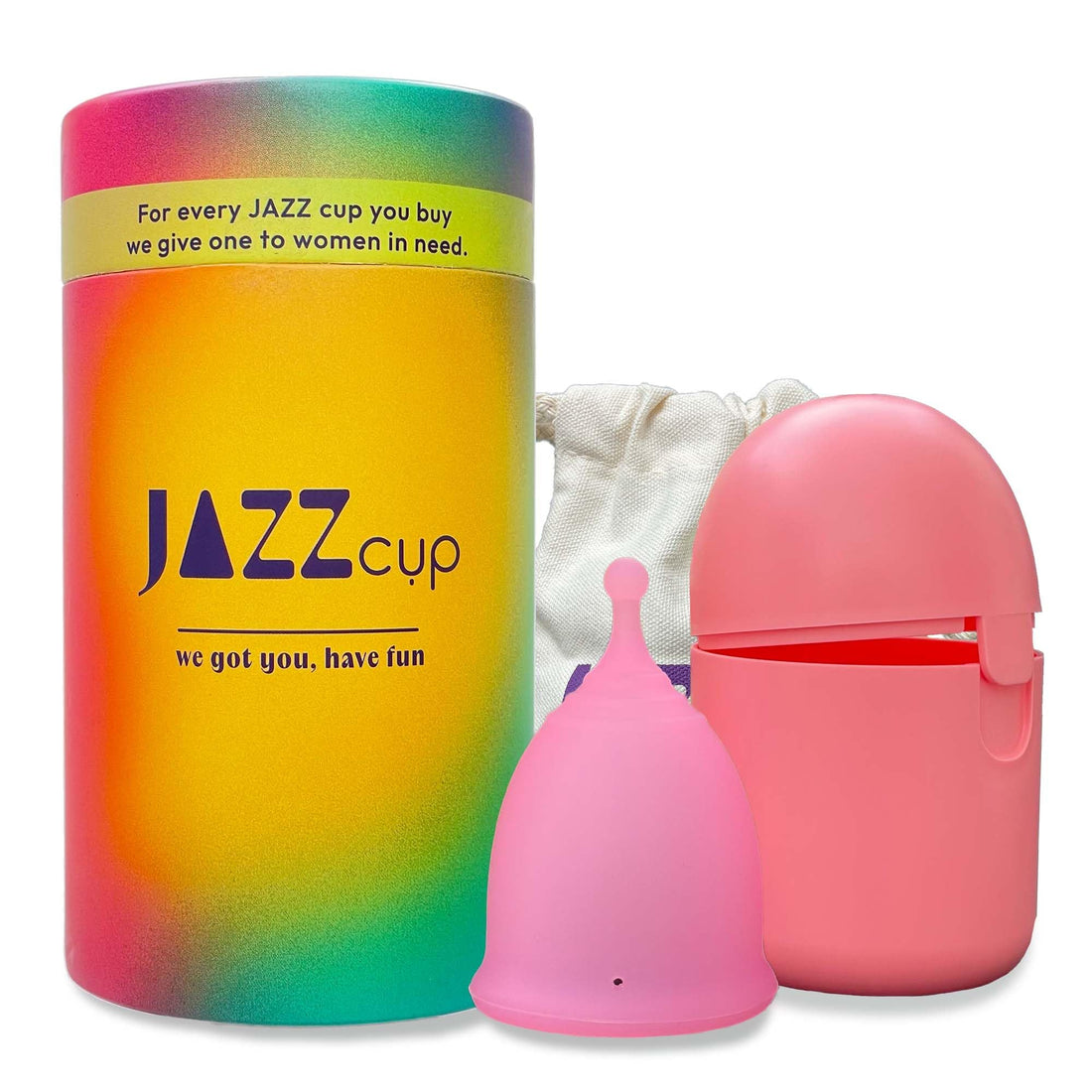 JAZZ Cup Soft Menstrual Cups – with Sterilizer Case & Cotton Pouch – Reusable, 12-Hour Protection