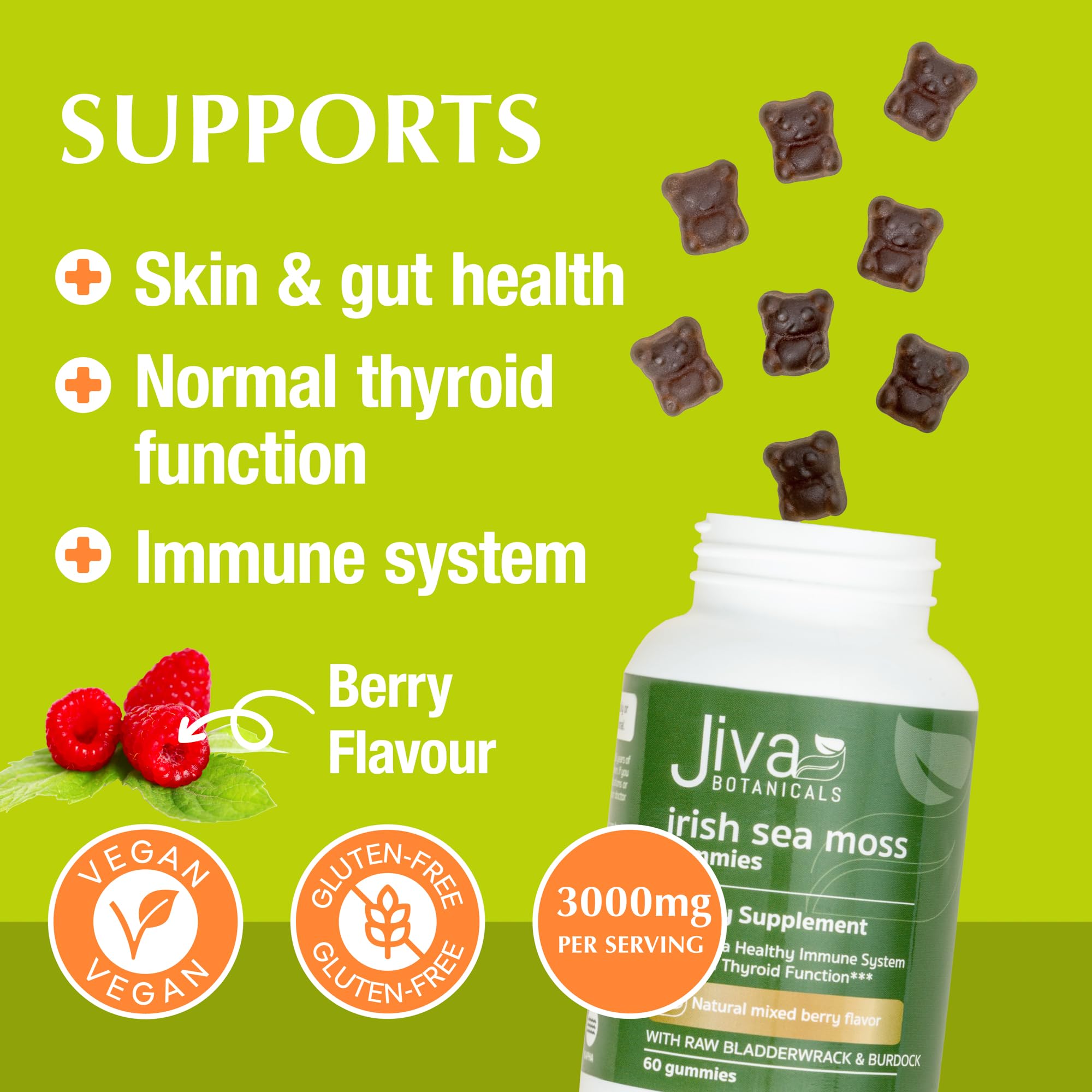 Jiva Botanicals - Irish Sea Moss Gummies with Bladderwrack & Burdock Root 3000mg Jiva Botanicals