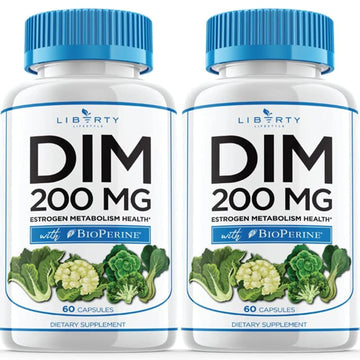 Liberty Lifestyle DIM Supplement 200mg - DIM Diindolylmethane Plus BioPerine - Estrogen Balance