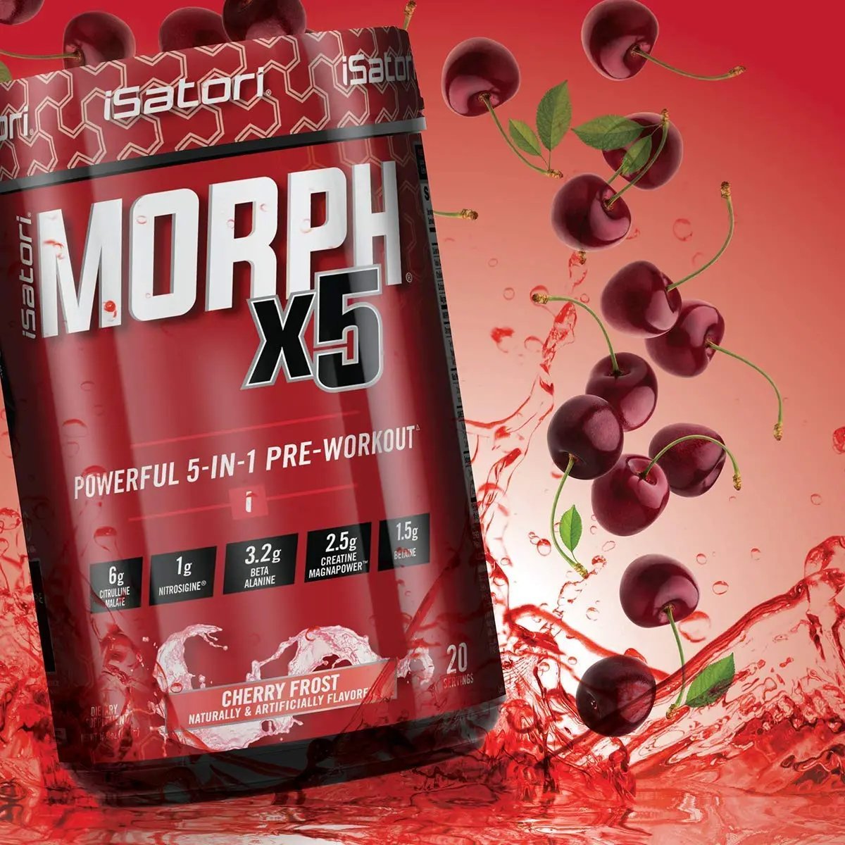 iSatori Morph Xtreme Intense Pre Workout - Bombsicle (20 Servings) Classic Blender Bottle (Clear Bottle with Red Top)