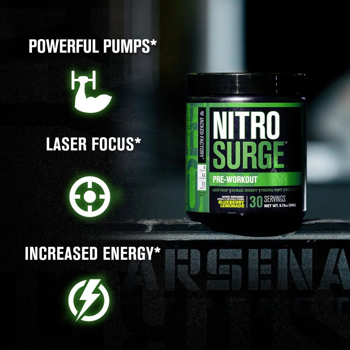 Jacked Factory Nitrosurge Pre-Workout in Grape & N.O. XT Nitric Oxide Booster for Men & Women
