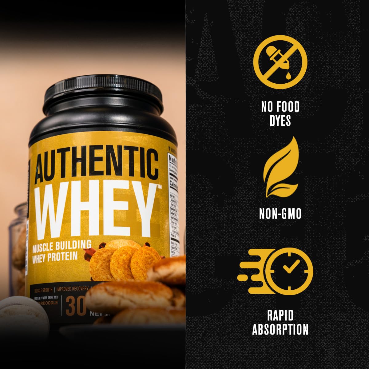 Jacked Factory Authentic Whey Muscle Building Whey Protein Powder - Low Carb Jacked Factory