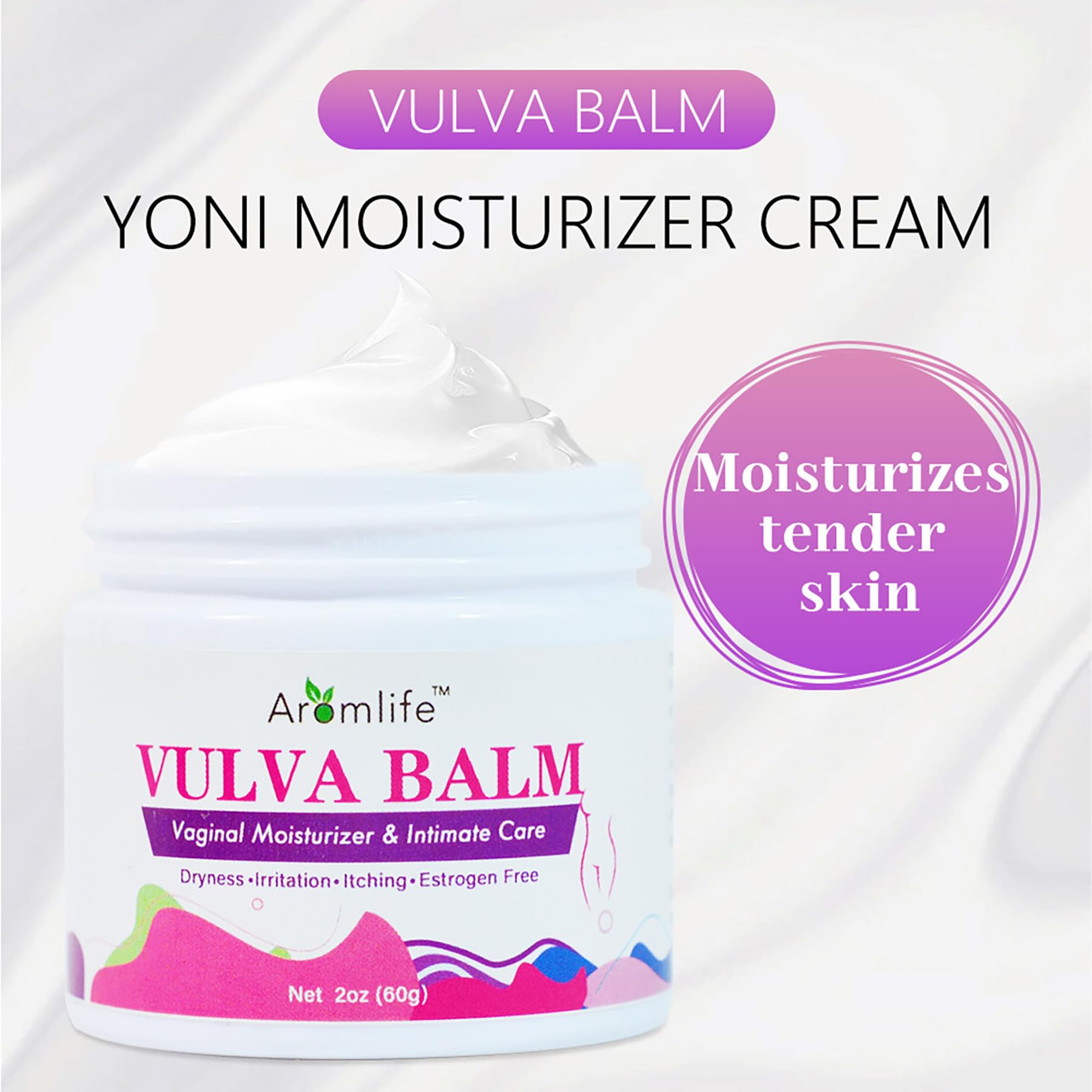 Aromlife Vulva Moisture Balm Cream, for Female Dryness Cure and Support Itching Irritation, Aromlife