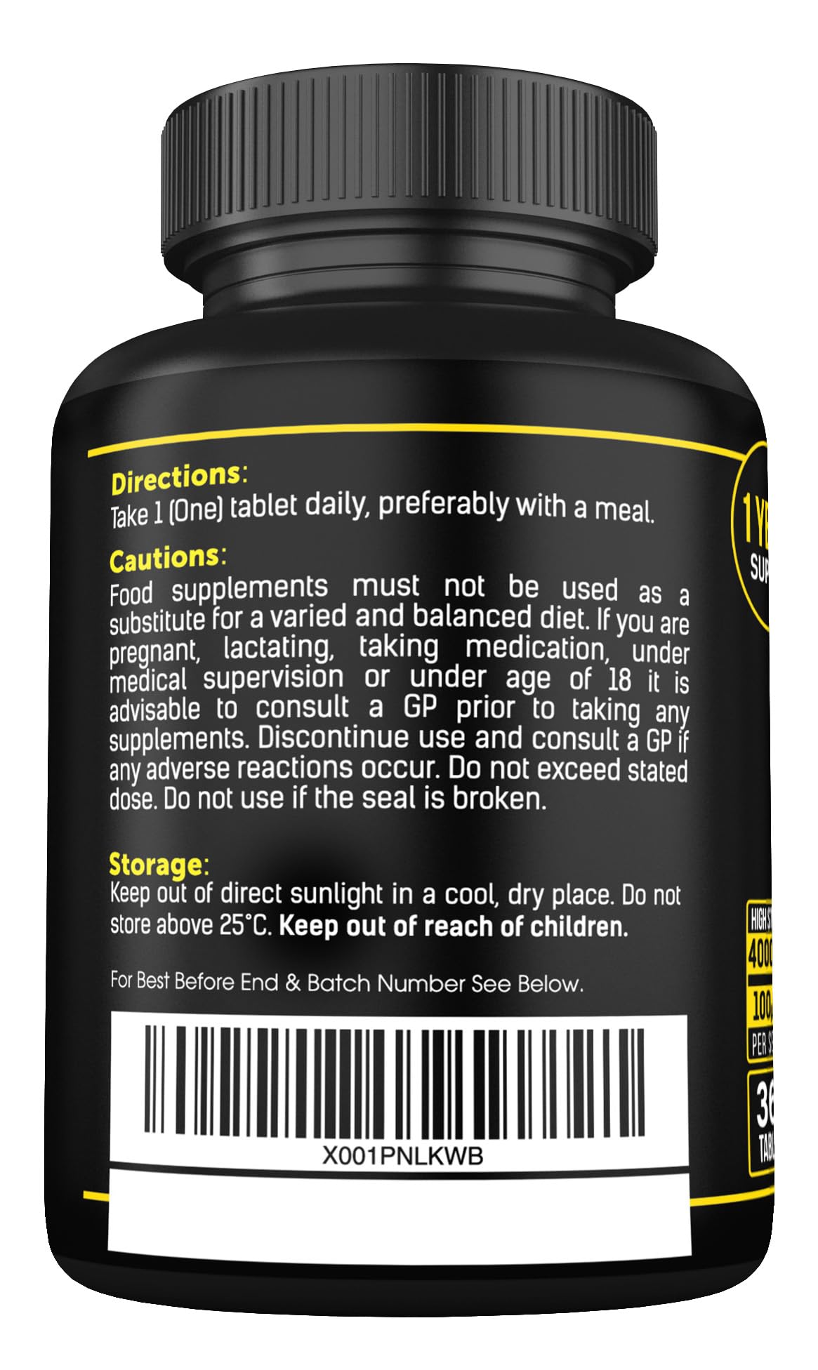 Vitamin D3 K2 High Strength Tablets - 365 Micro Tablets - Vitamin d3 4000 iu and k2 SS Sport Supplies