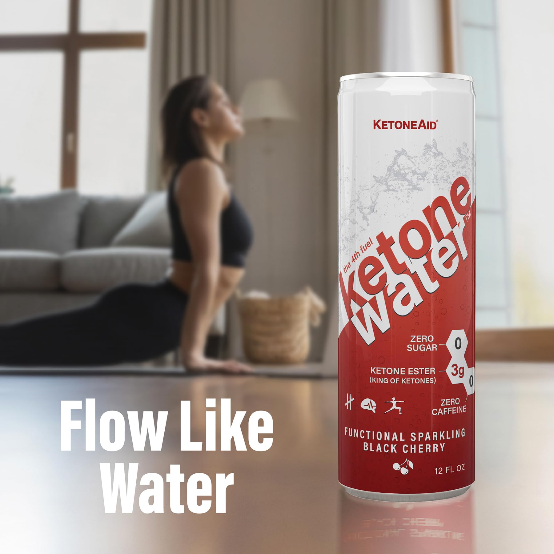 KetoneWater | Functional Sparkling Water w/Ketone Ester (3 Grams) | Black Cherry Flavor KetoneAid