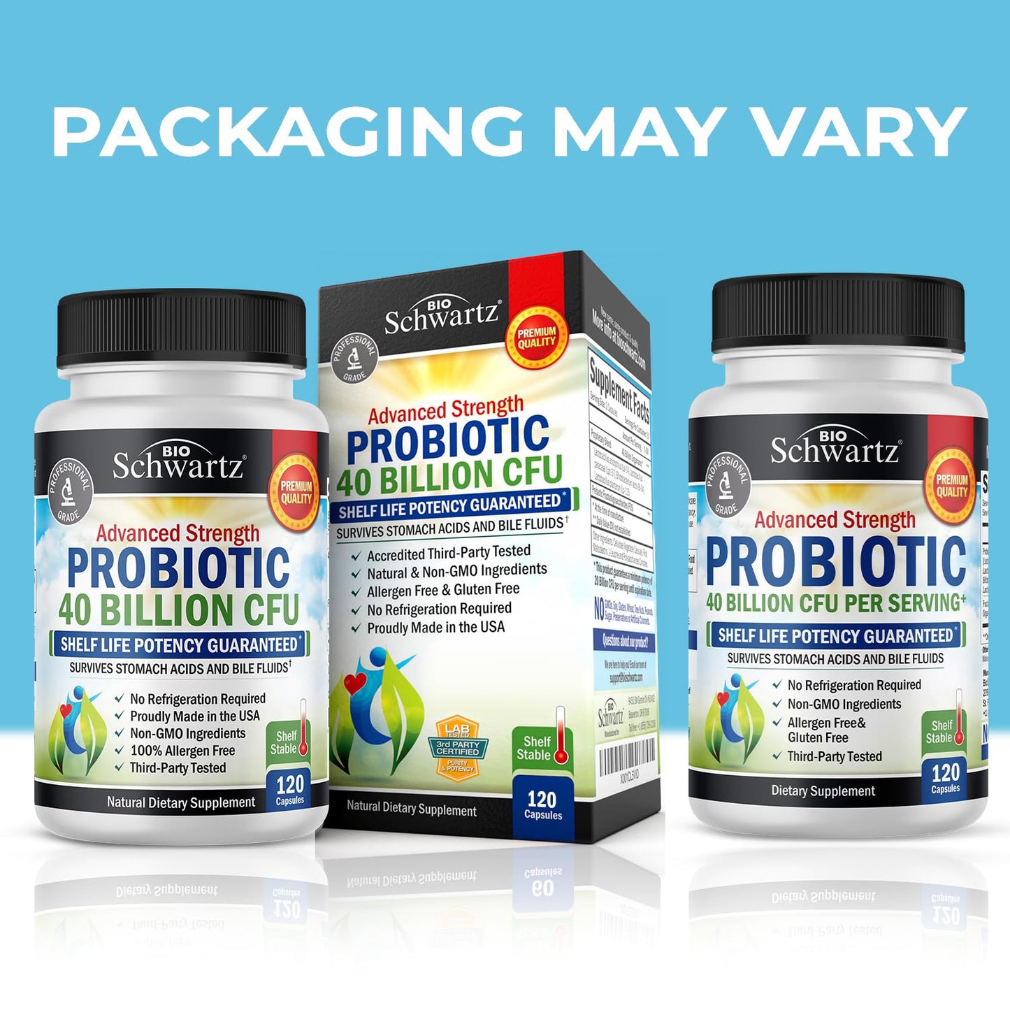 Daily Probiotic Supplement 40 Billion CFU - Gut Health Complex with Astragalus BioSchwartz