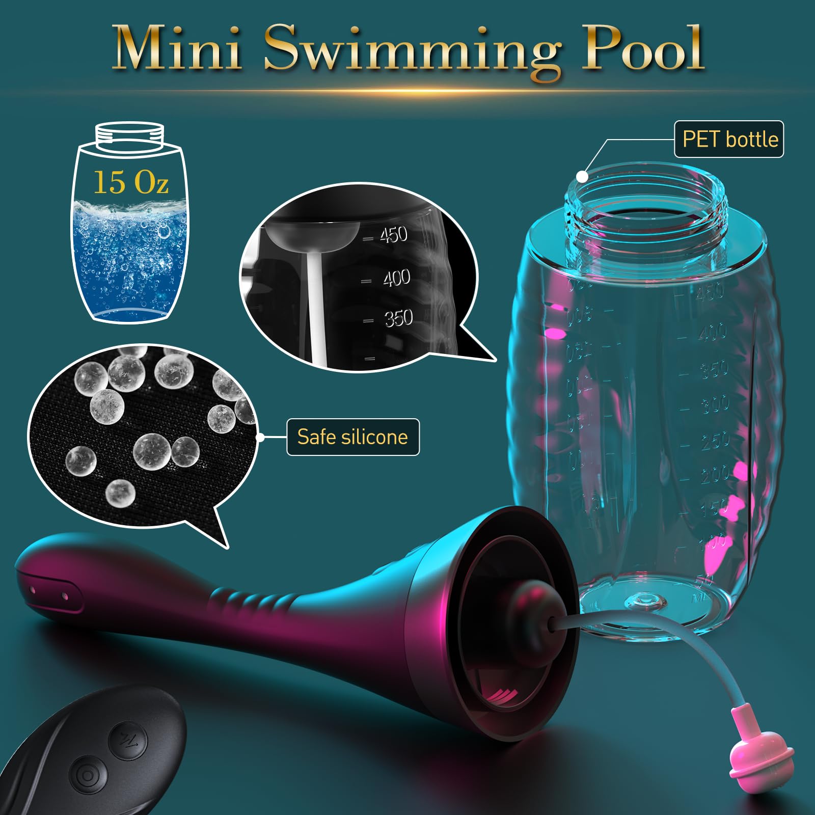 15oz Electric Enema Bulb -Remote Anal Douche, 3 Enema Speeds,Bendable Enema Douche SEXY SLAVE