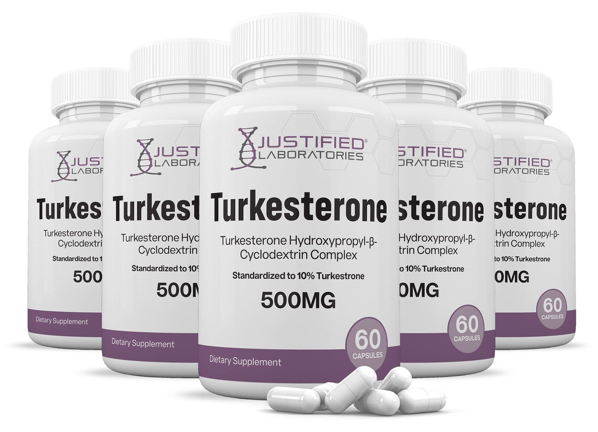 Justified Laboratories (5 Pack Turkesterone 500mg 10% Standardized Naturally Increase 