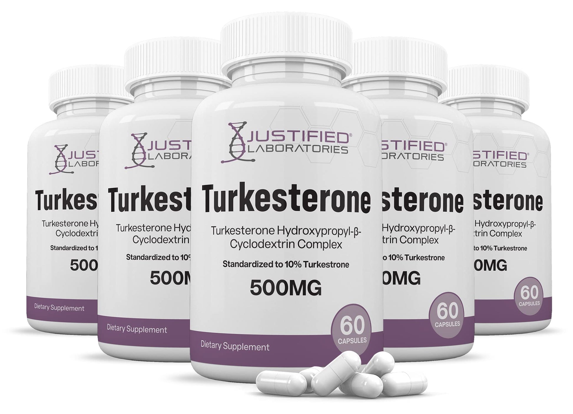 Justified Laboratories (5 Pack Turkesterone 500mg 10% Standardized Naturally Increase 