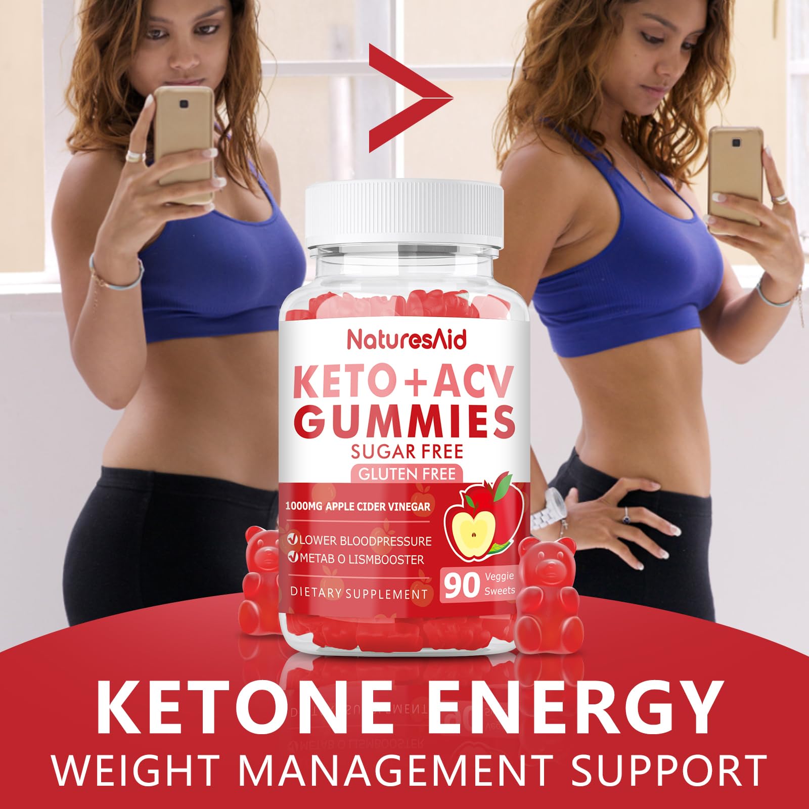 90 CT Keto Acv Gummies for Advanced Weight Loss & Belly Fat Burn - Pro Active Super Natures Aid