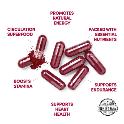 COUNTRY FARMS Bountiful Beets Root Capsules, Wholefood Beet Extract Superfood