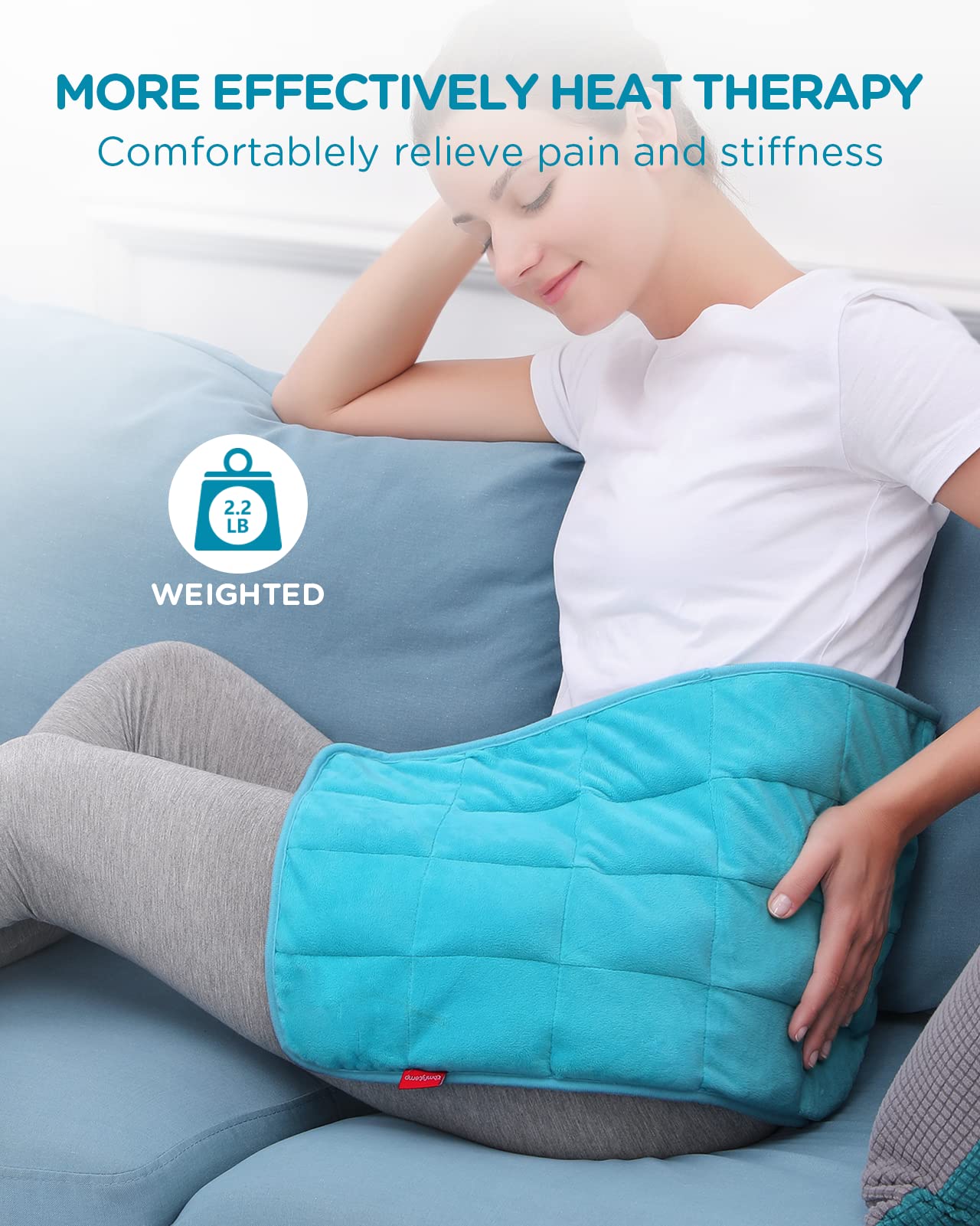 Comfytemp Weighted Heating Pad for Back Pain Relief, FSA/HSA Eligible 2.2lb Electric Heating