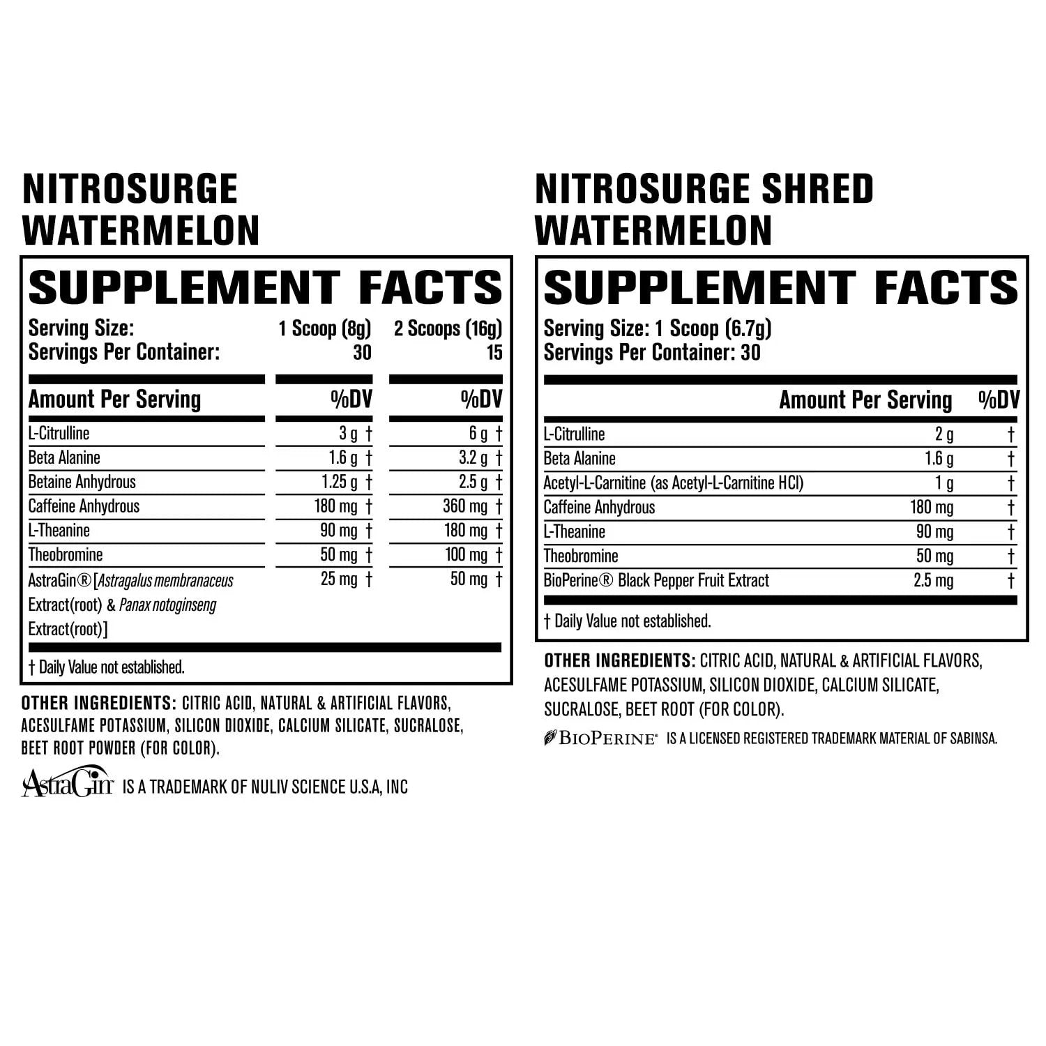 Jacked Factory Nitrosurge Shred Thermogenic Pre-Workout in Watermelon & Watermelon Nitrosurge Pre-Workout for Men & Women