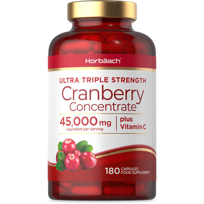 Cranberry Capsules 45,000 mg | High Strength Cranberry Extract with Vitamin C 