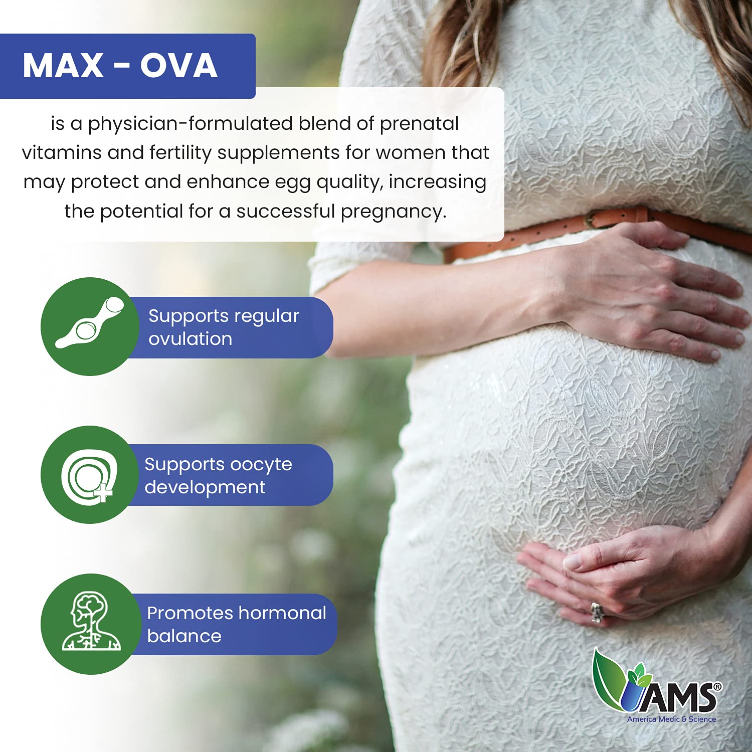 America Medic & Science OVA-Max Prenatal Vitamins for Women America Medic & Science