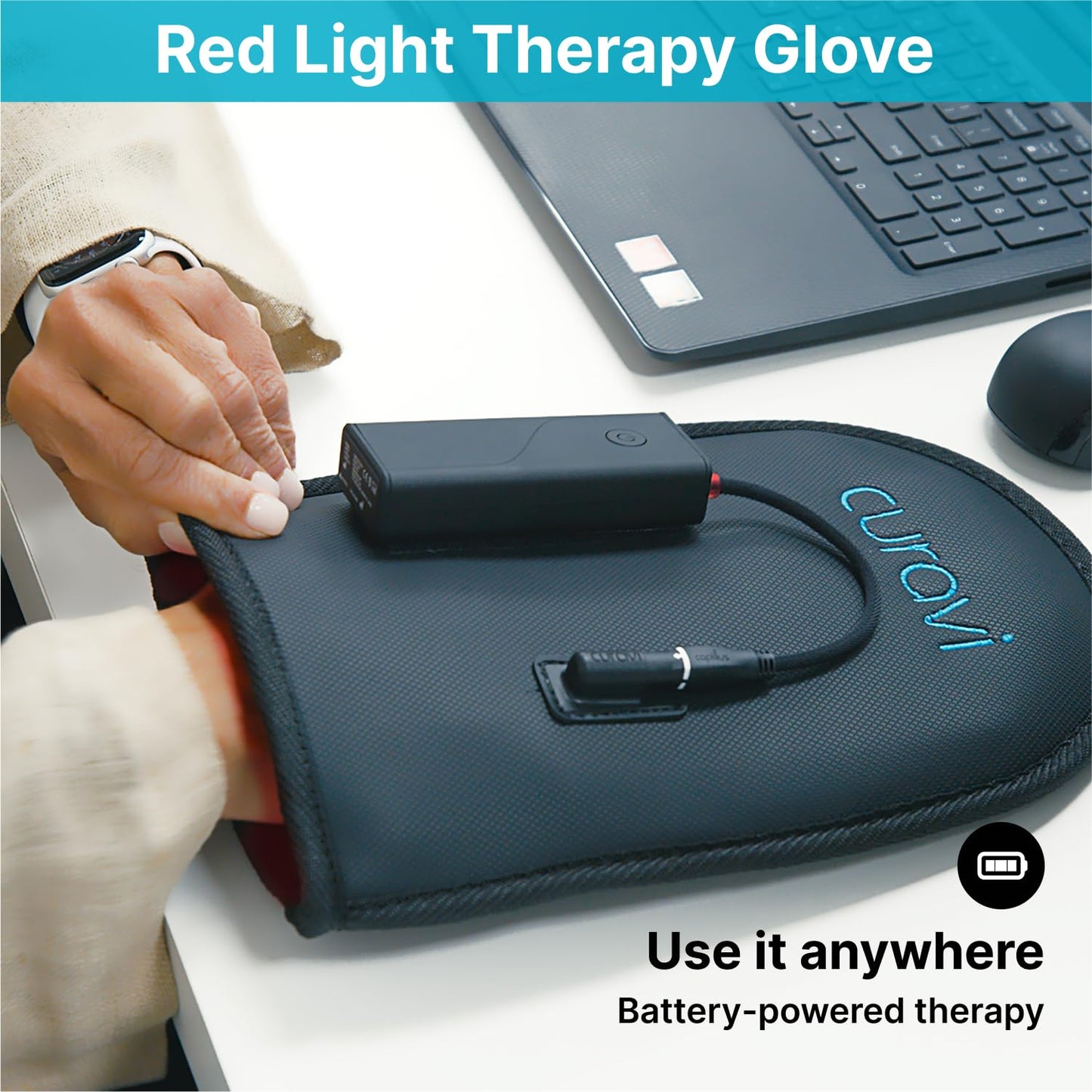 CURAVI Wellness Glove - Enhanced Comfort & Support for Hands and Wrists with Advanced Red