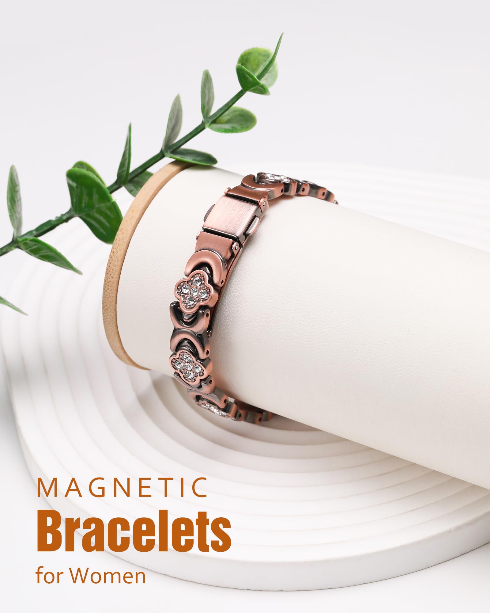 Jecanori Women's Pure Copper Bracelet, Ultra Strength Magnetic Copper Bracelets for Women Jecanori